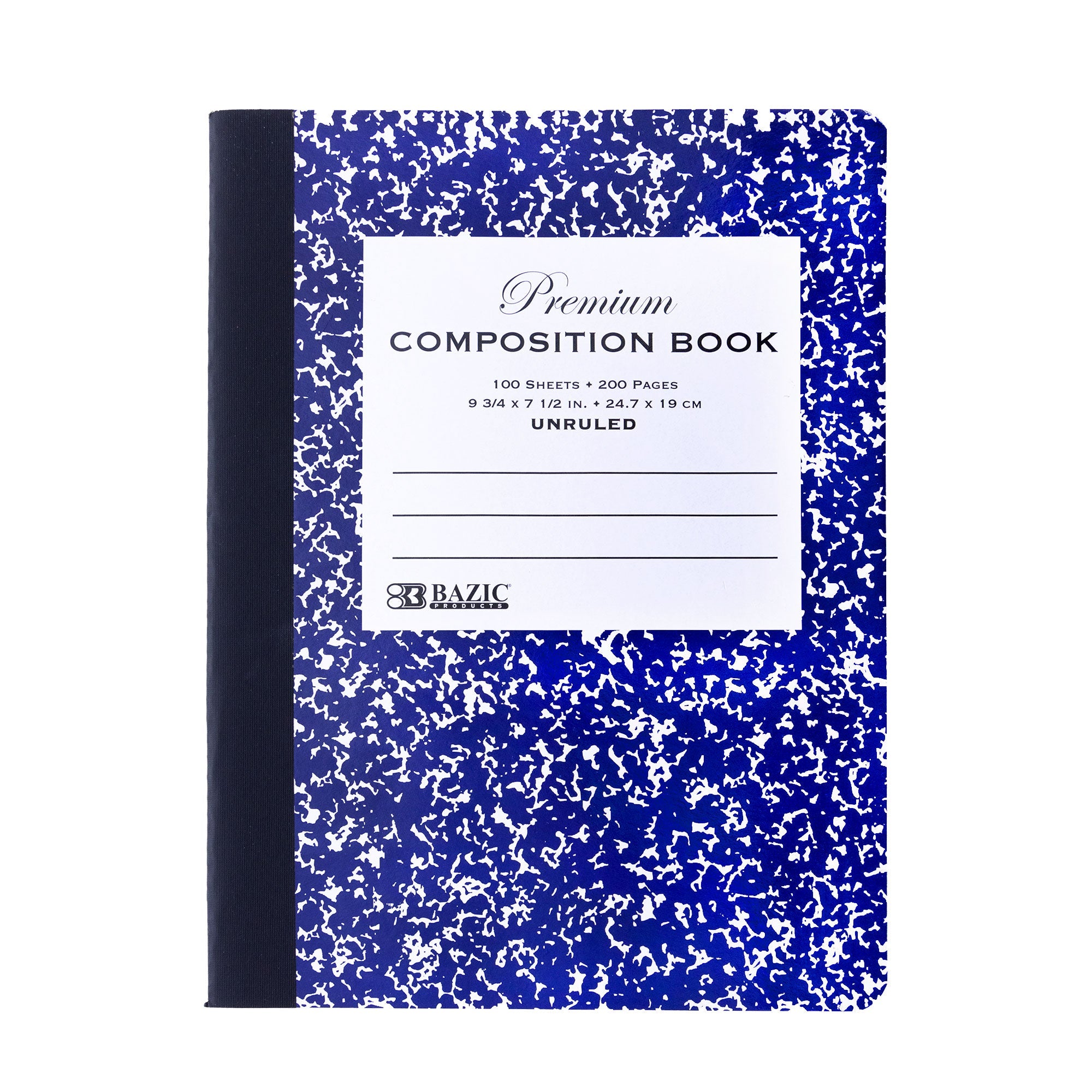 Composition Book UNRULED Premium Blue Marble 100 Ct.