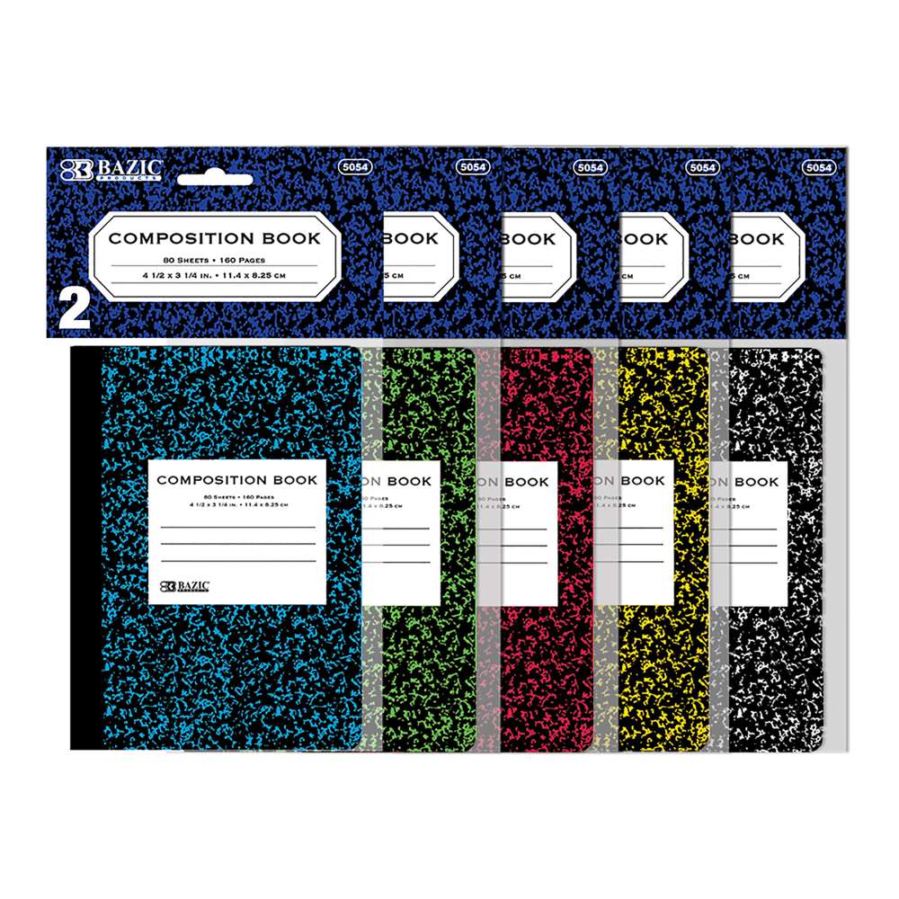 Composition Book Mini Marble 4.5" x 3.25" 80 Ct. (2/Pack)