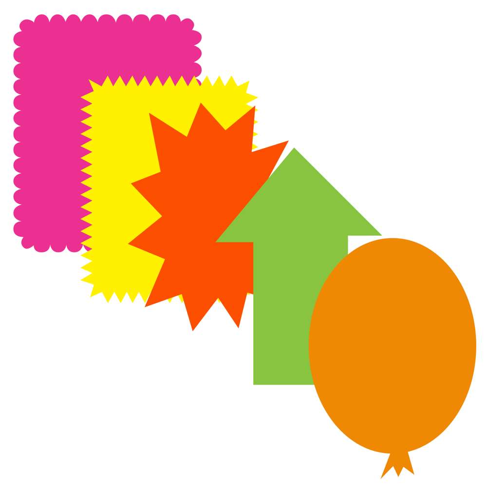 Poster Board Fluorescent Pre-Cut Shapes (5/pack)