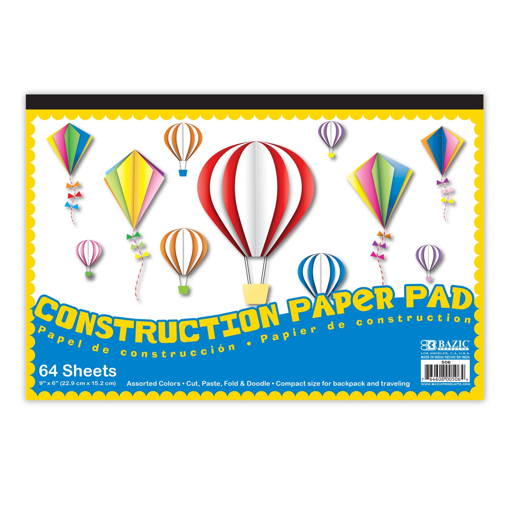 Construction Paper Pad Mini Size 6"X 9"(64 Ct.)