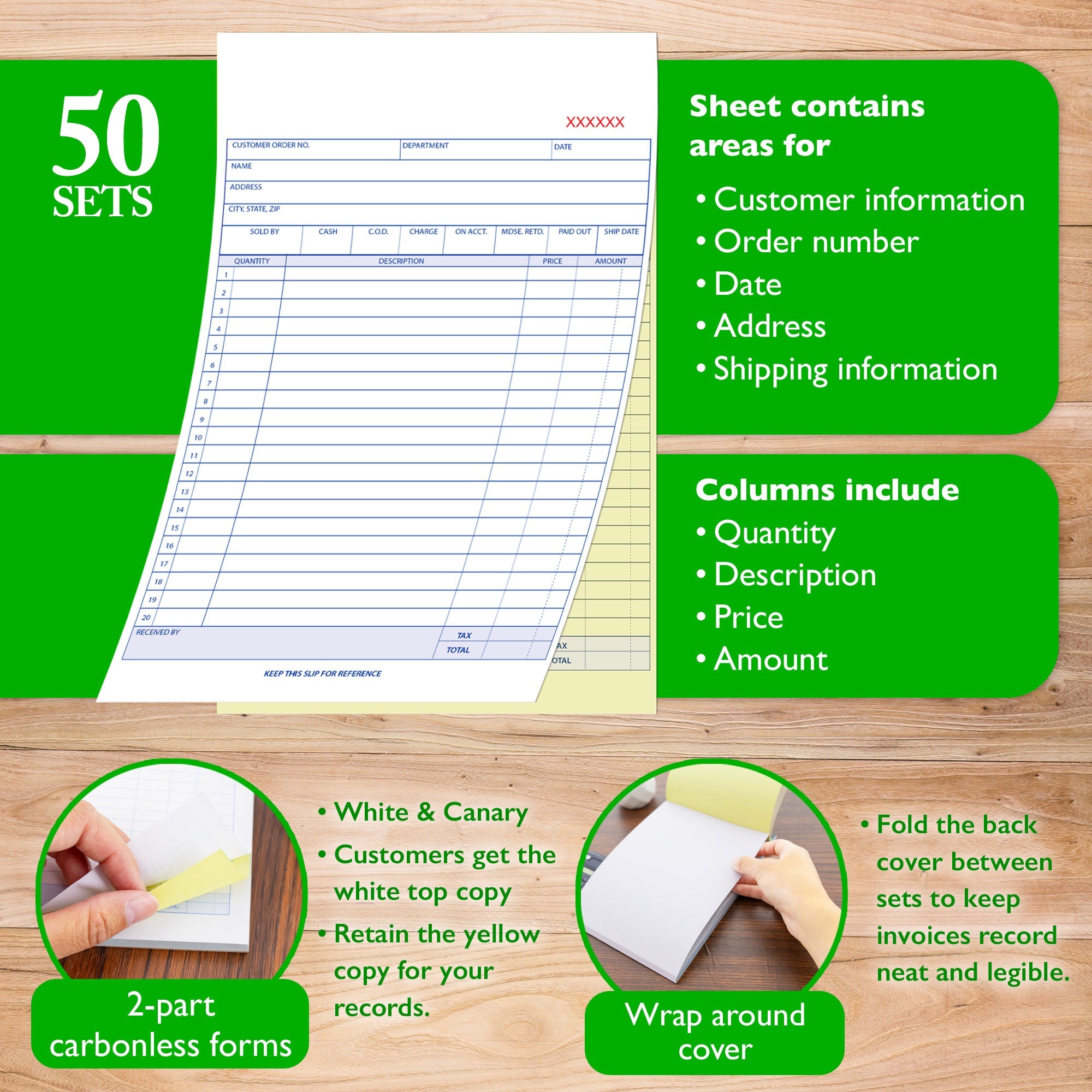 Sales Order Book 2-Part Carbonless (50 Sets)