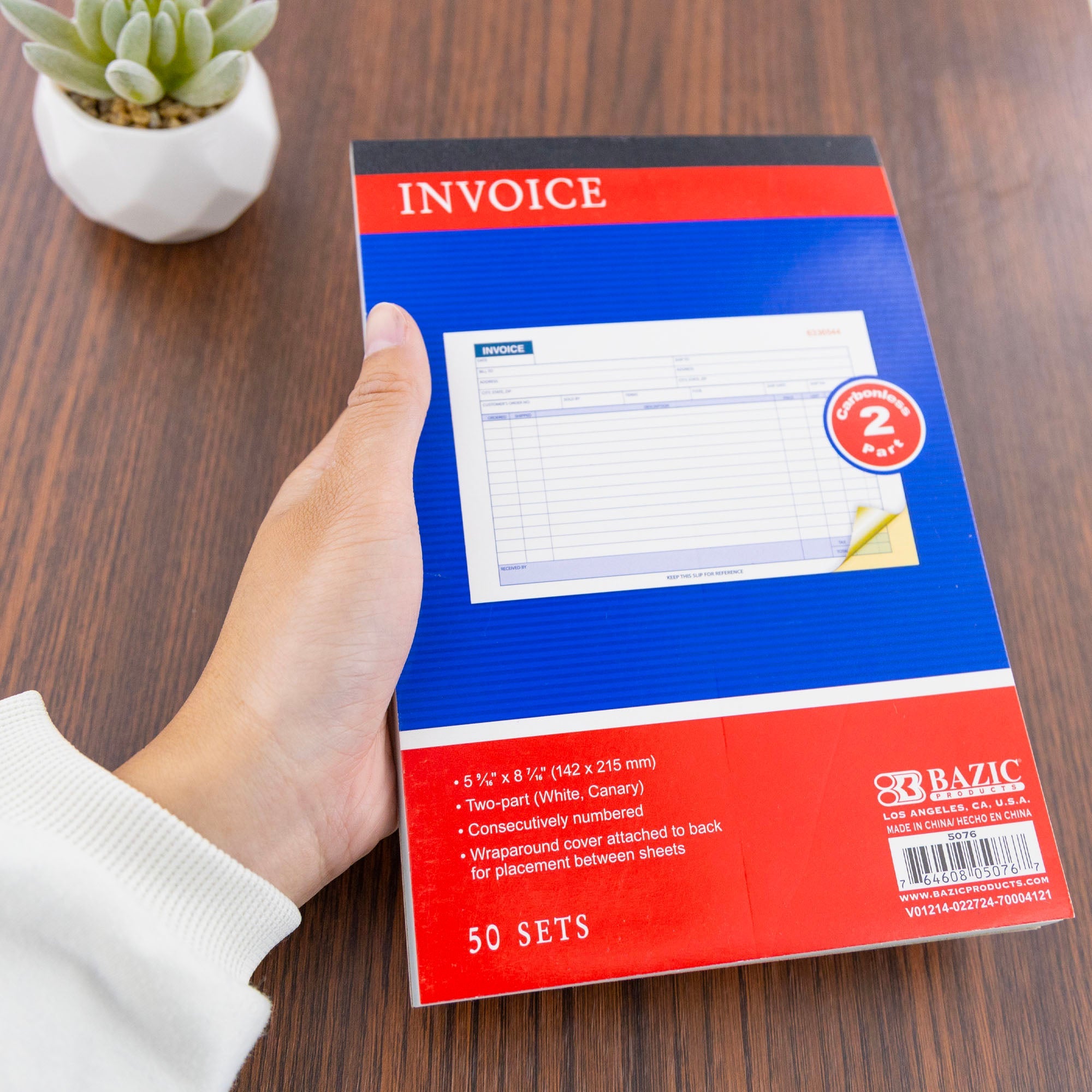 Invoice Book 2-Part Carbonless 5 9/16" x 8 7/16" (50 Sets)