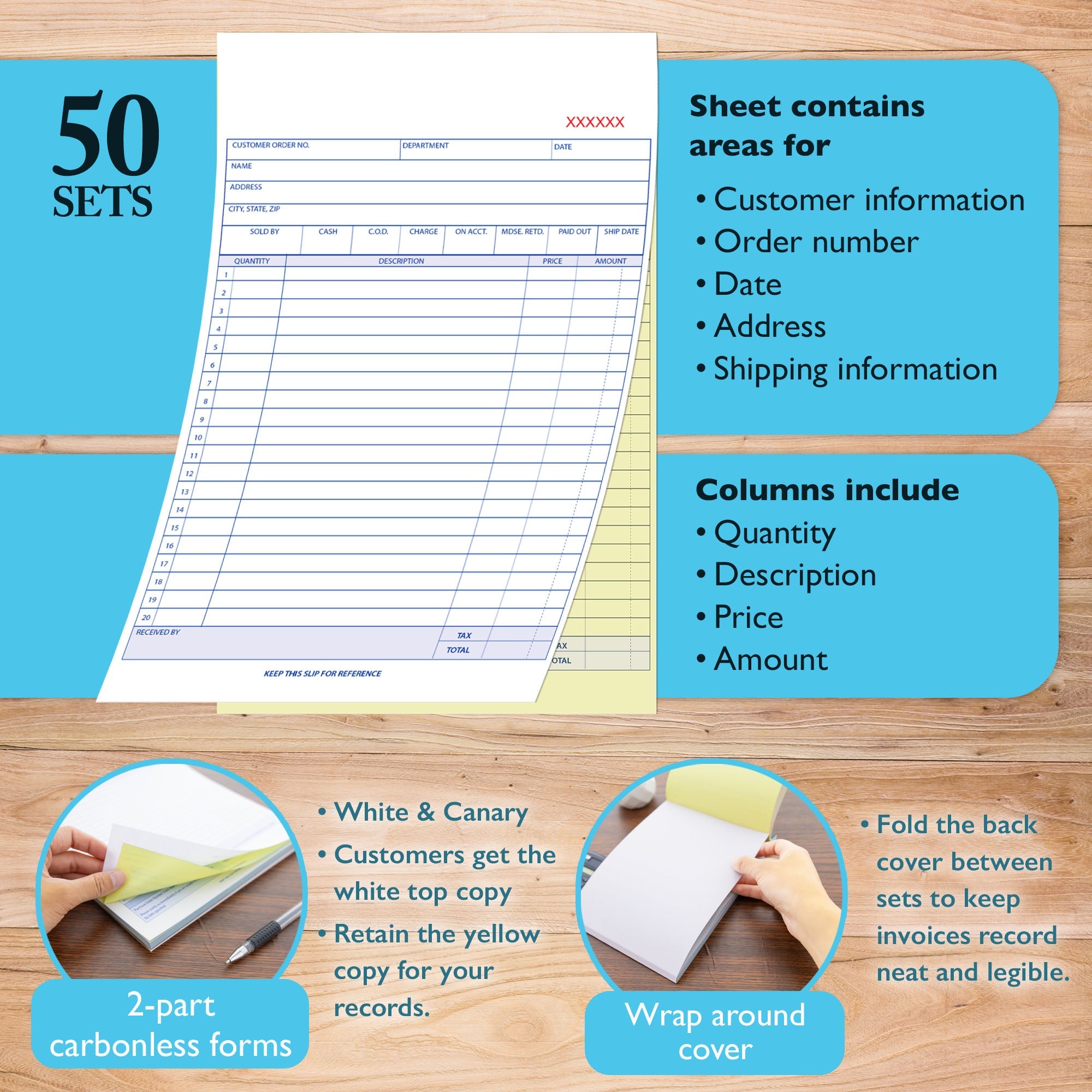 Purchase Order Book 2-Part Carbonless (50 Sets)
