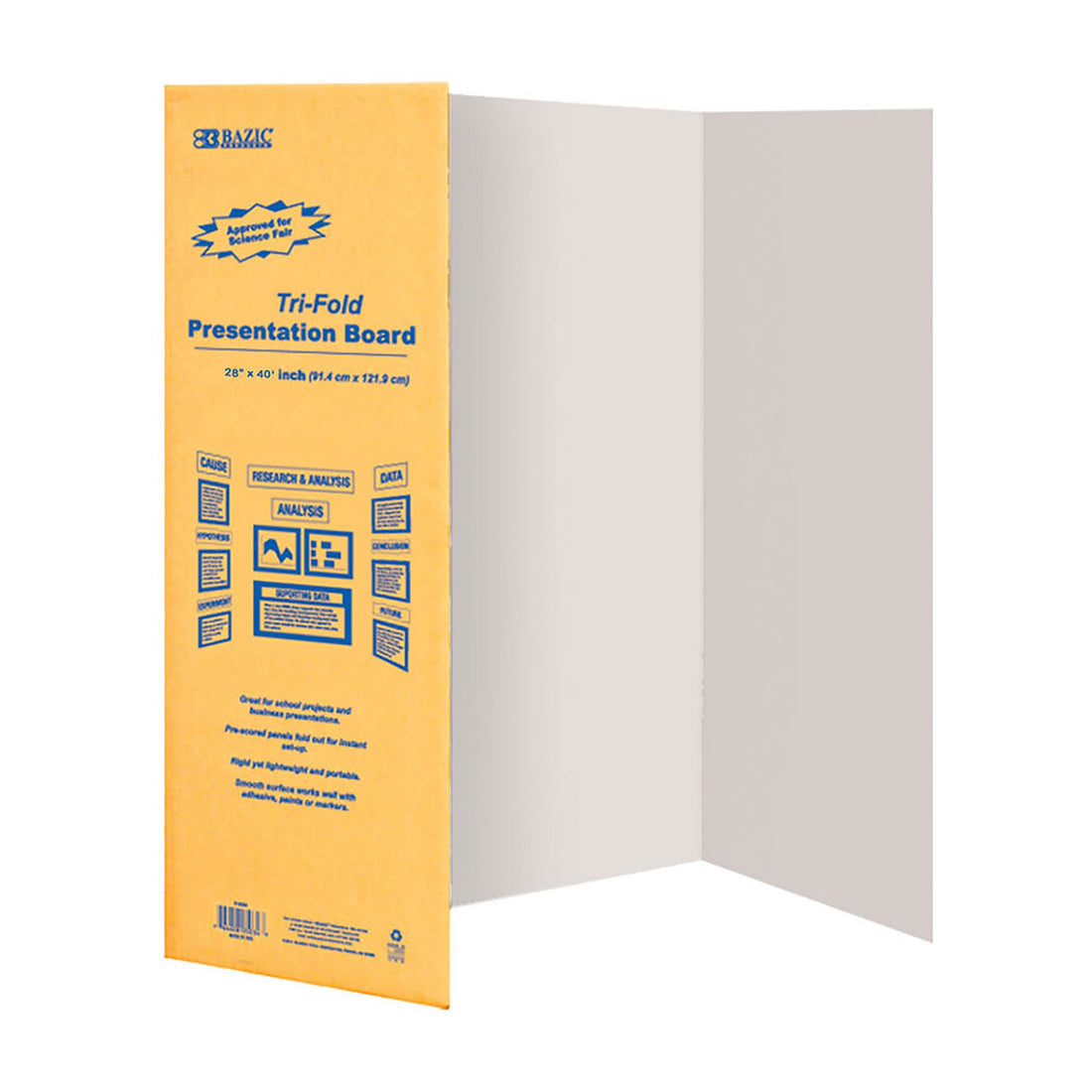 28" X 40" White Tri-Fold Corrugated Presentation Board