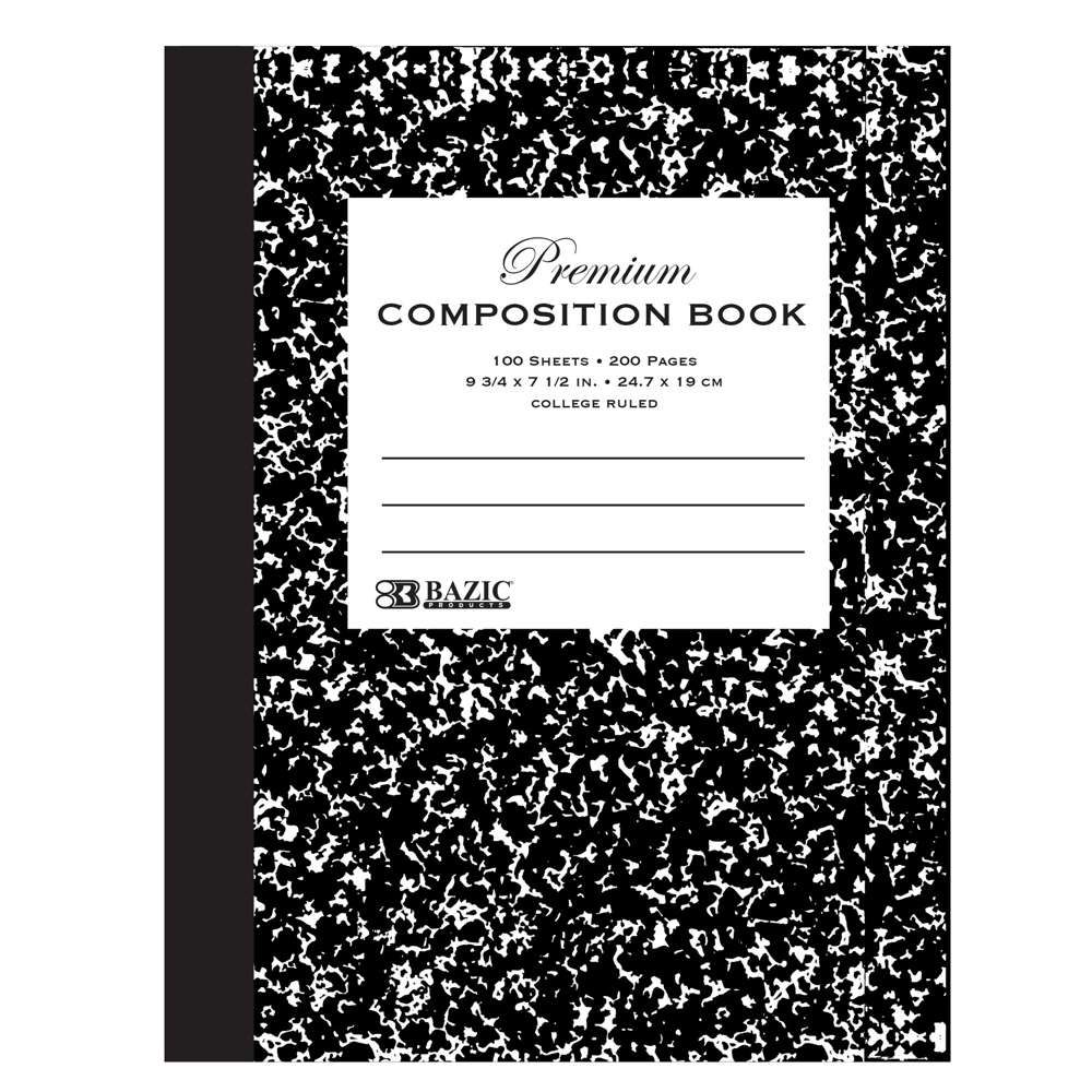 Composition Book C/R Black Marble Premium 100 Ct.