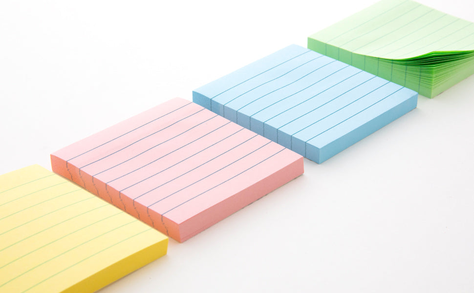 Lined Sticky Notes 3" X 3" 40 Ct. (3/Pack)