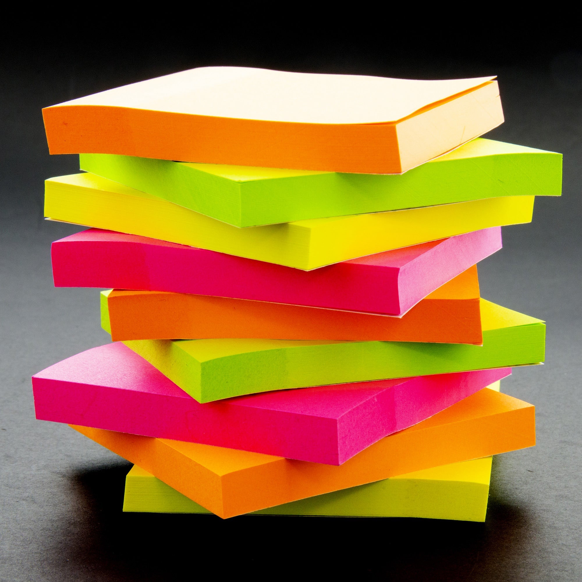 Sticky Notes 3" X 3" 40 Ct. (4/Pack) Neon
