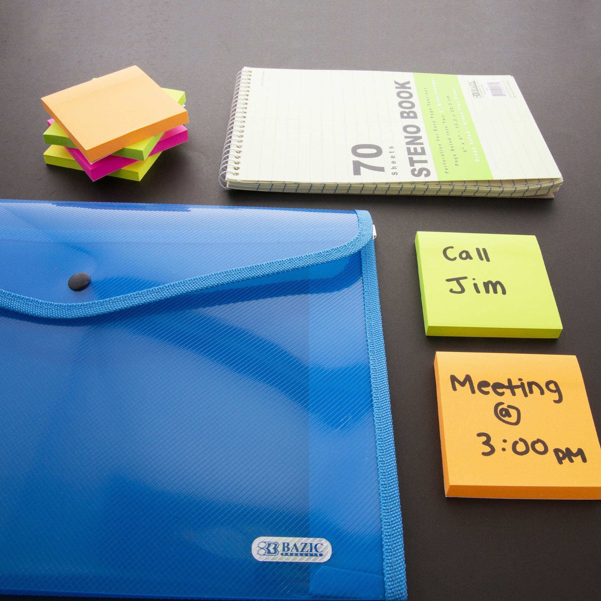 Sticky Notes 3" X 3" 40 Ct. (4/Pack) Neon