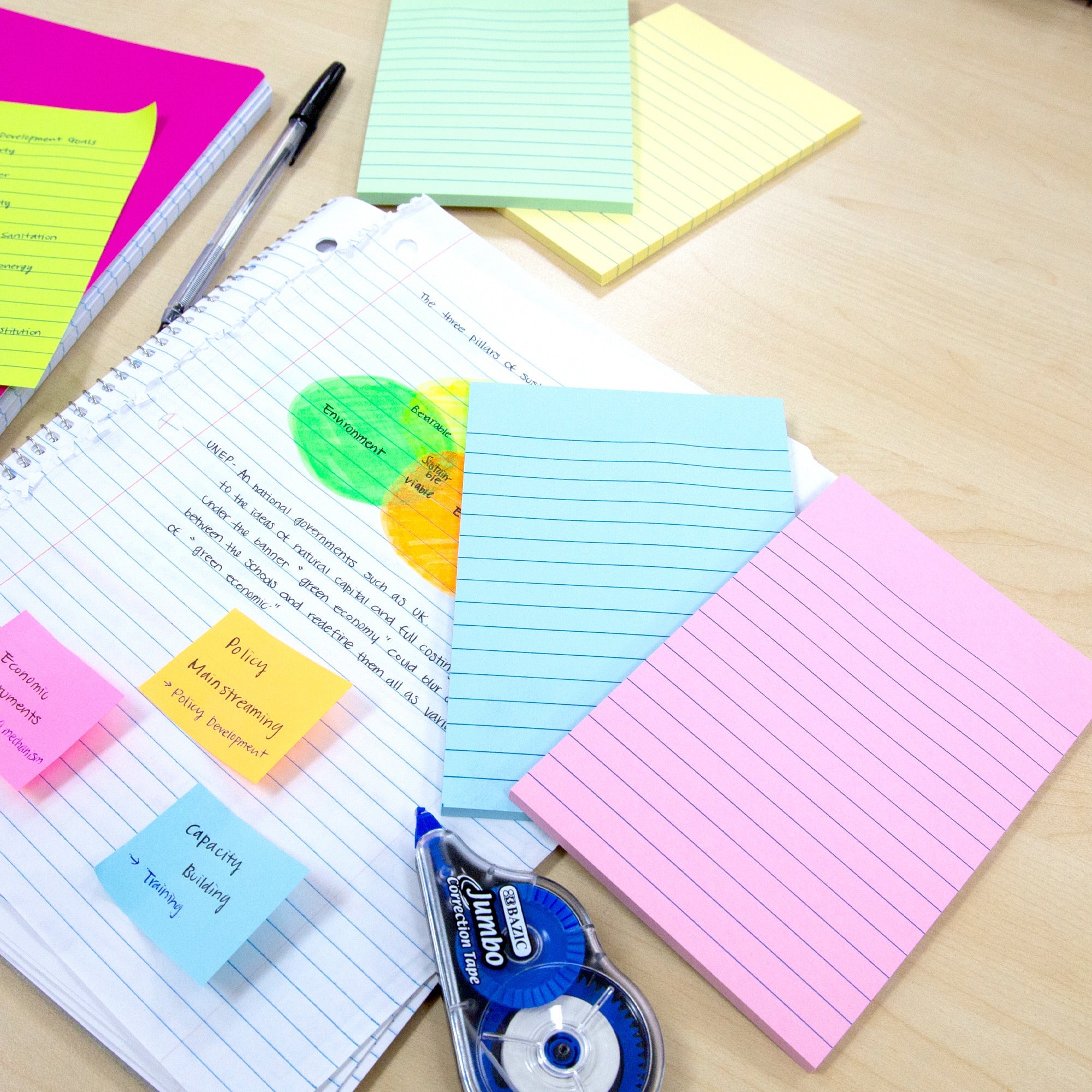 Lined Sticky Notes 4" X 6" 50 Ct.