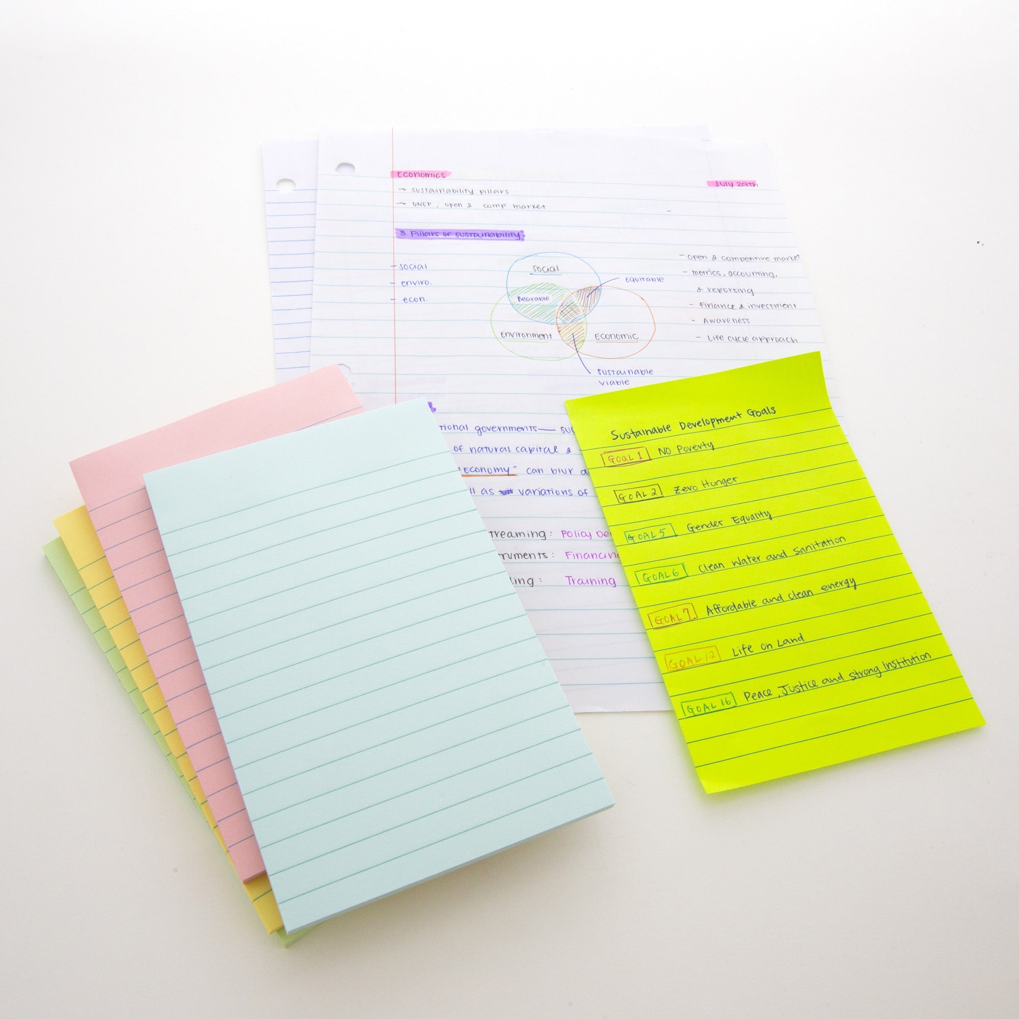 Lined Sticky Notes 4" X 6" 50 Ct.