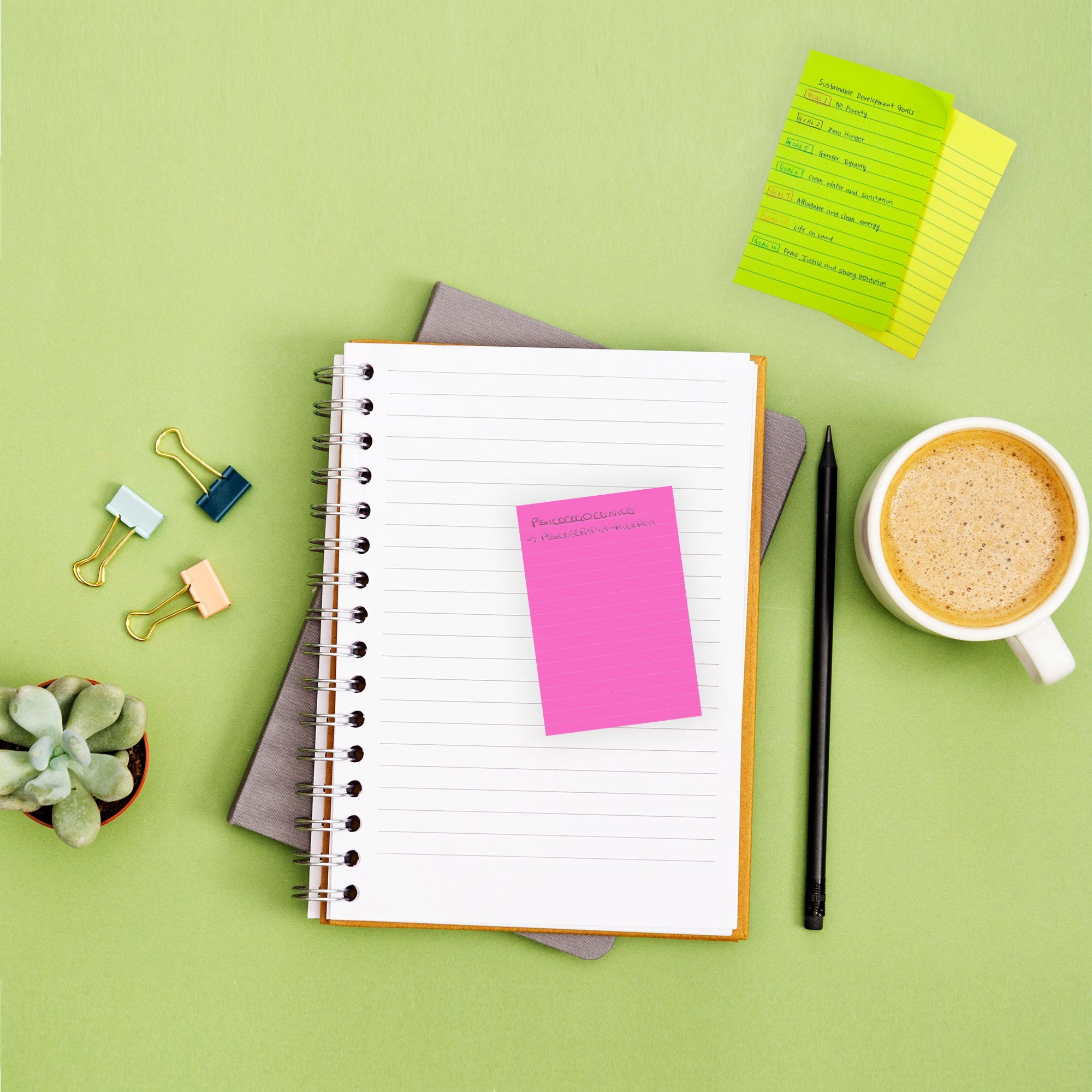 Lined Sticky Notes Neon 4" X 6" 50 Ct.