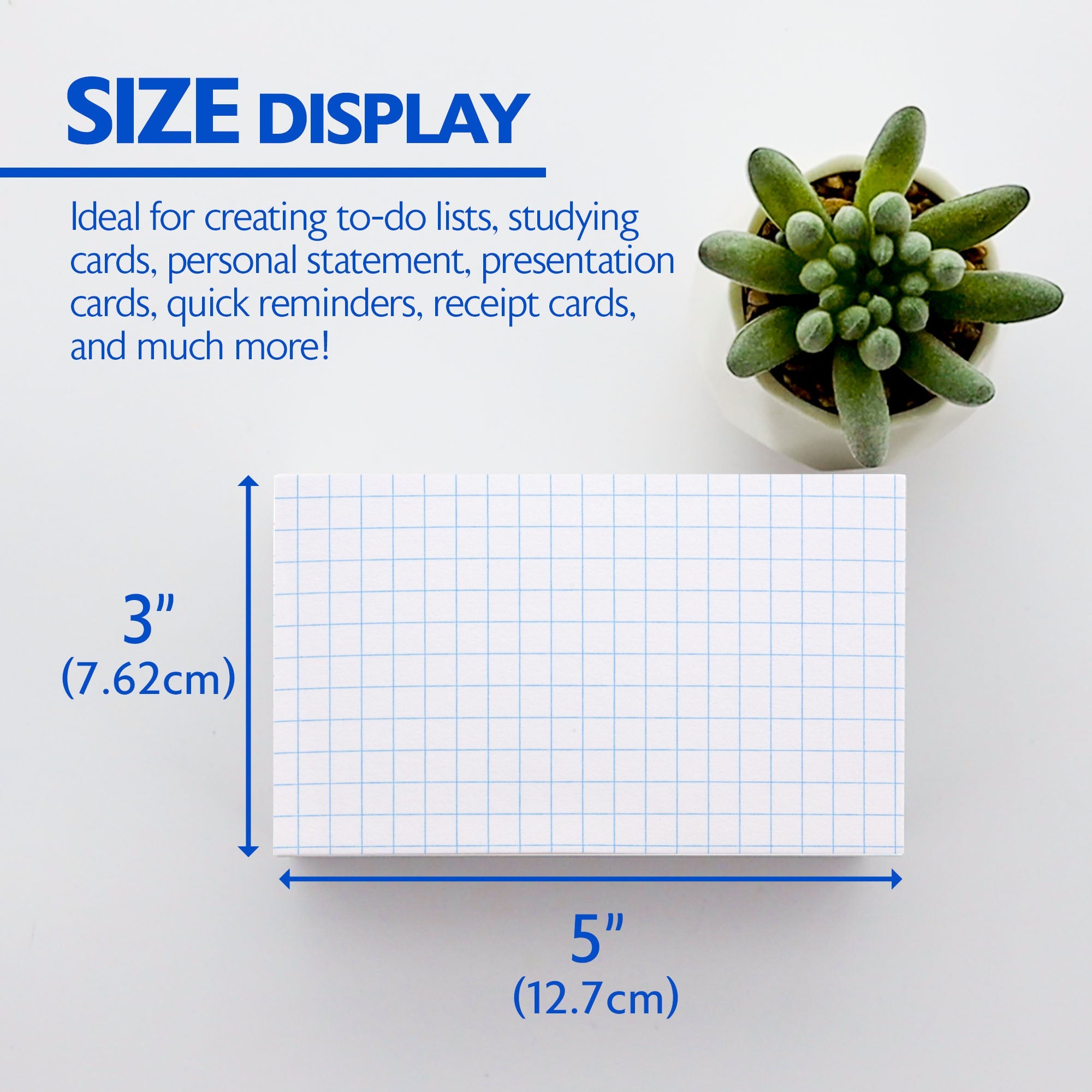 Quad Ruled 4-1" White Index Card 3" X 5" 100 Ct.