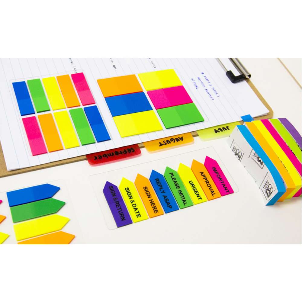 Flag Neon Page Marker 0.5" X 1.75" 100 Ct. (10/Pack)