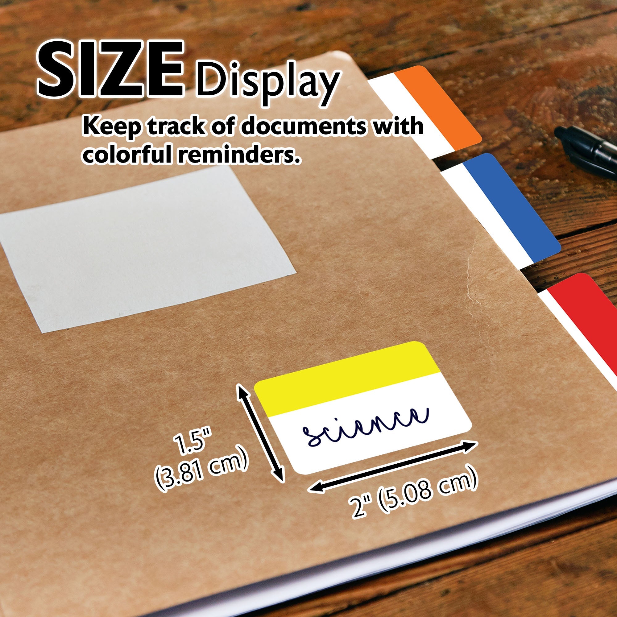 Filing Tabs 2" x 1.5" 5 Colors (30 Tabs/Pack)