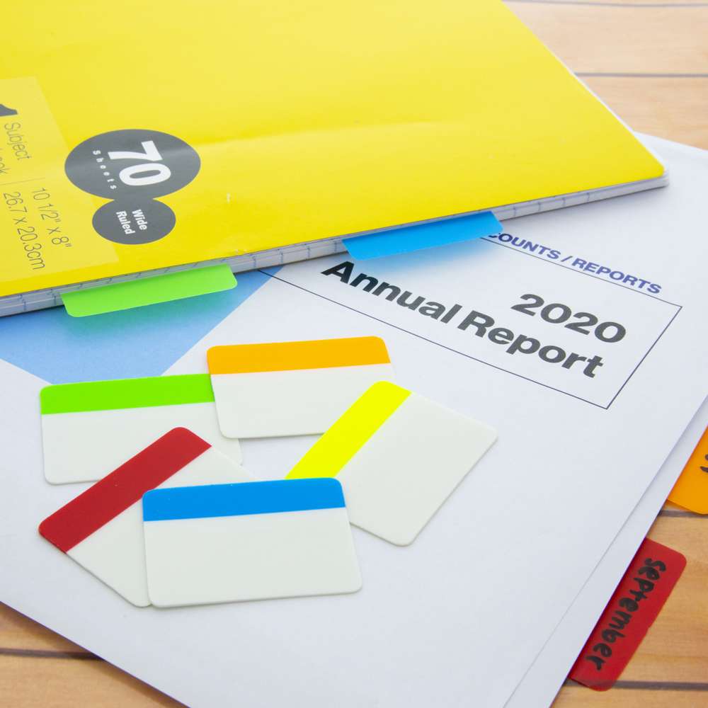 Filing Tabs 2" x 1.5" 5 Colors (30 Tabs/Pack)