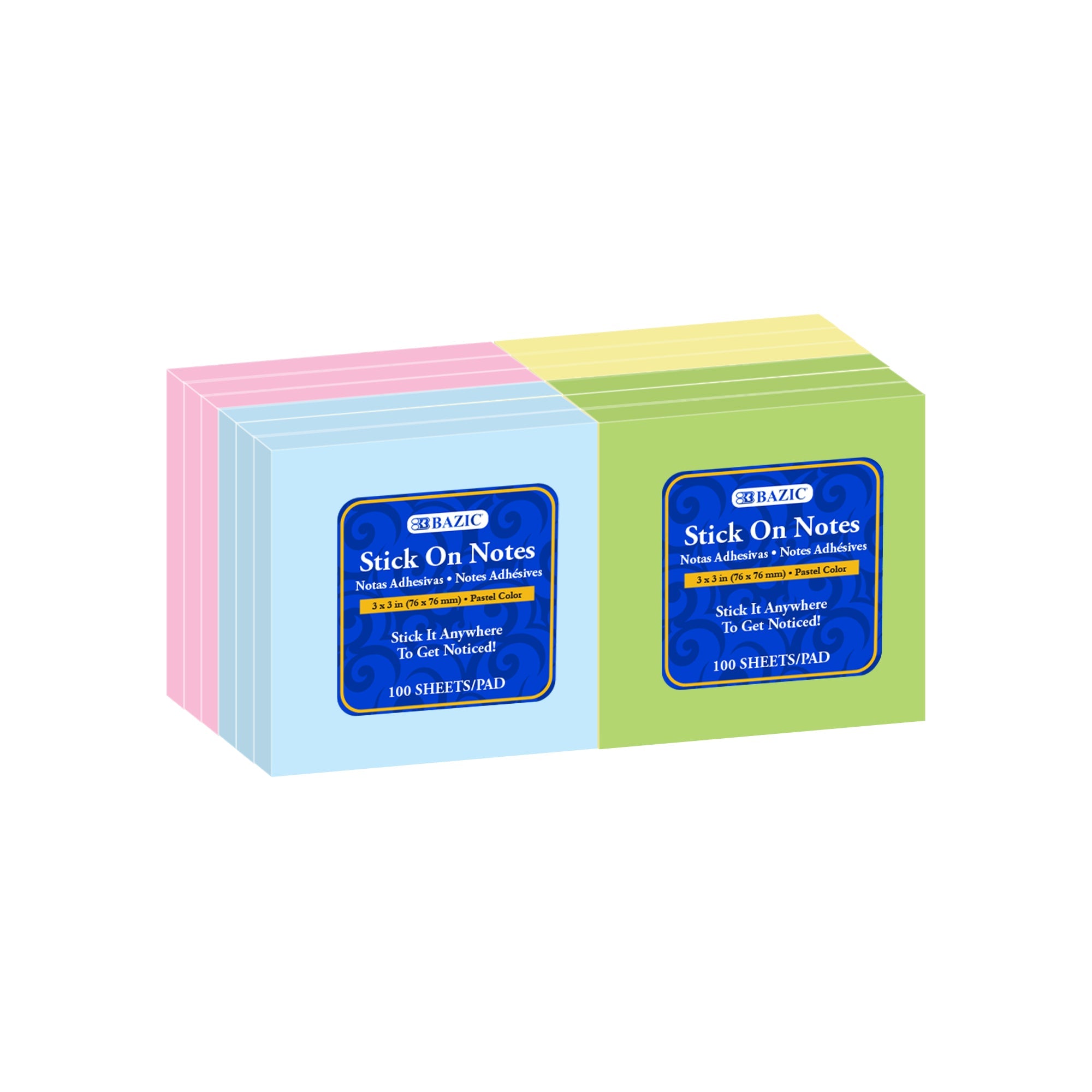 Sticky Notes 3" X 3" (Pack) 100 Ct. (12/Shrink)
