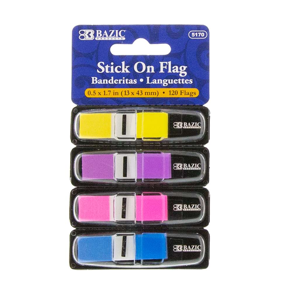 Flags Neon Color Coding Dispenser 0.5" x 1.7" 30 Ct (4/Pack)