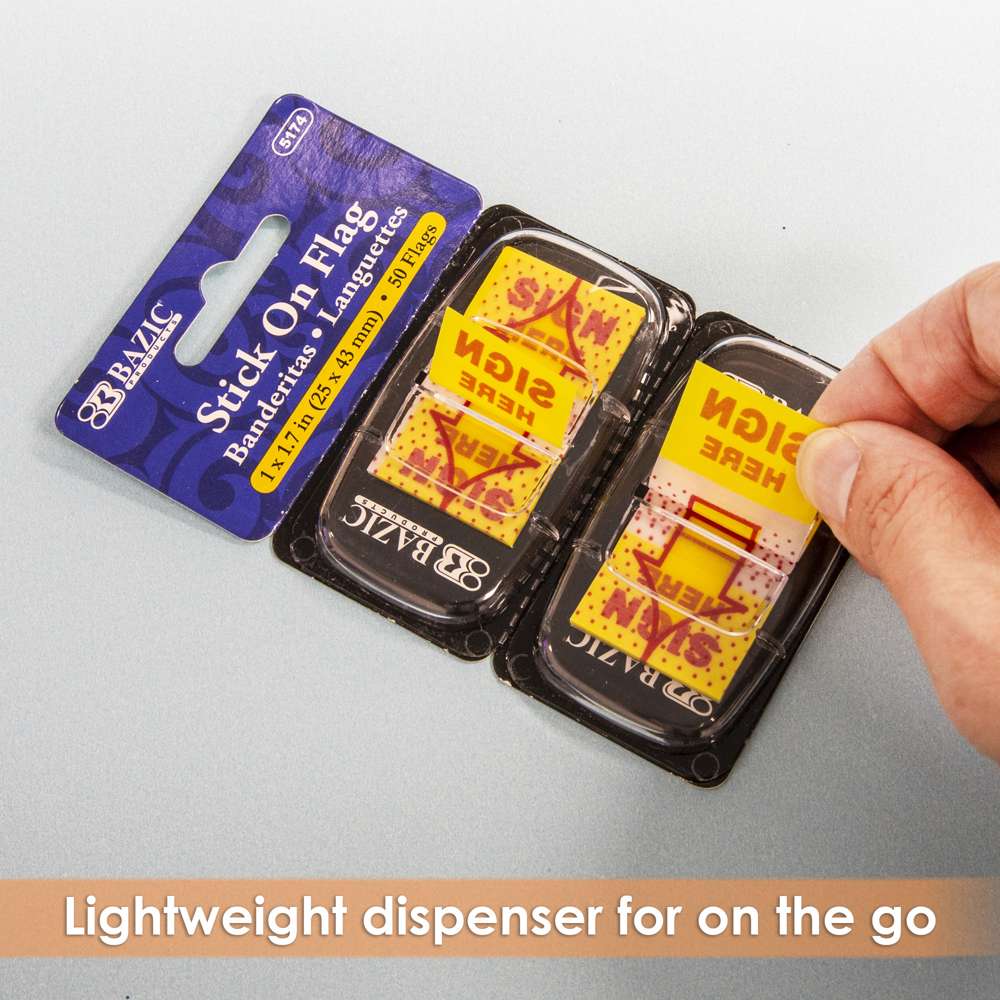 Flags Yellow Color Printed Sign Here Dispenser