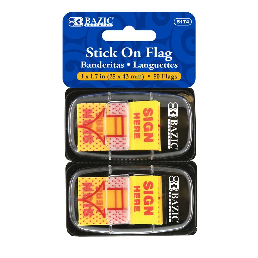 Flags Yellow Color Printed Sign Here Dispenser