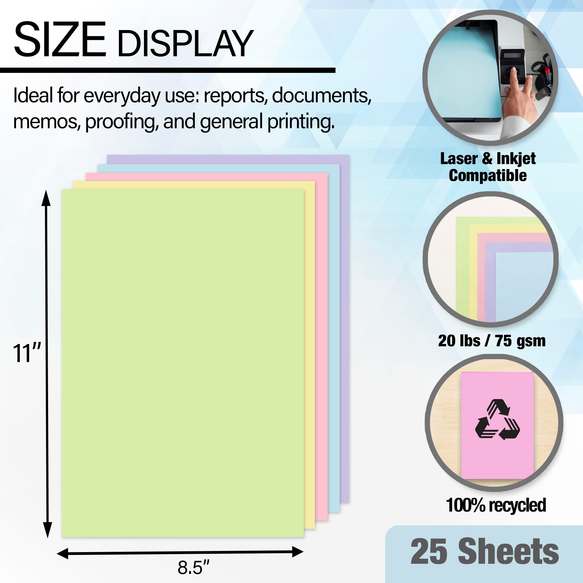 Pastel Color Multipurpose Paper (25 sheets/pack)