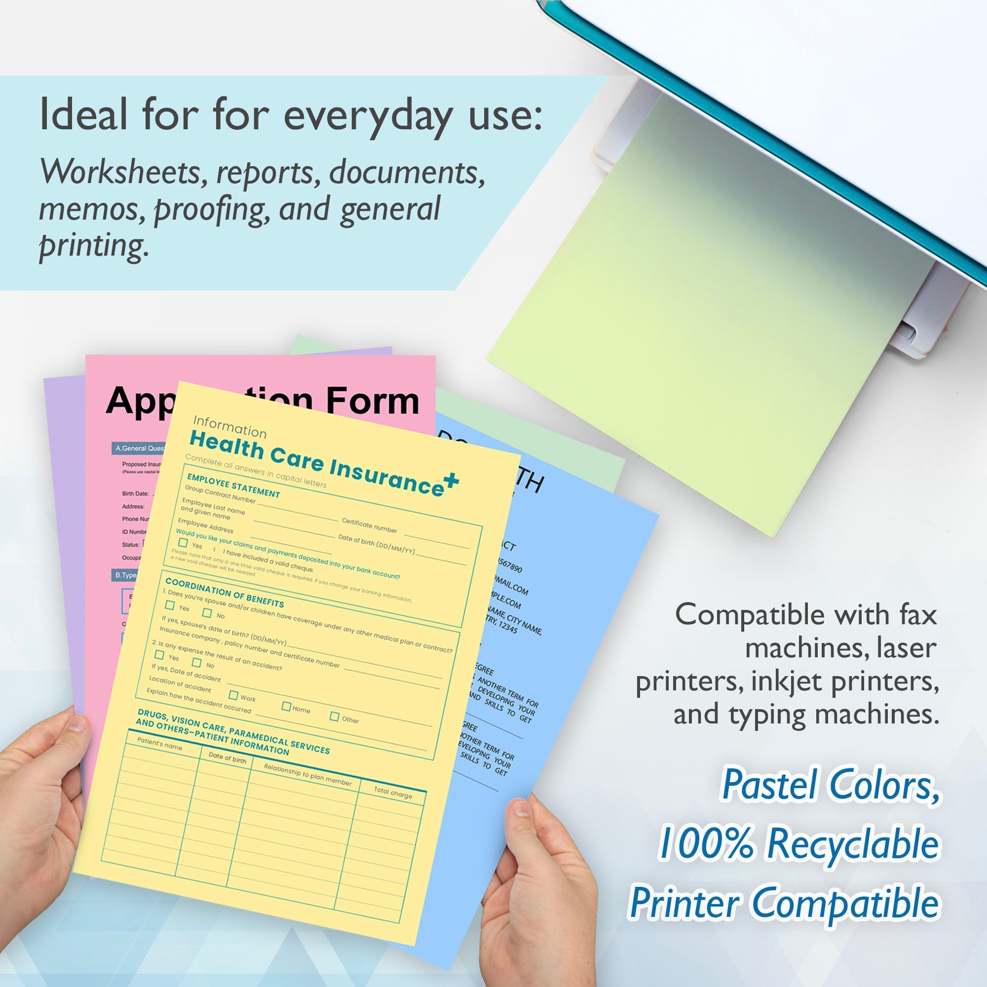 Pastel Color Multipurpose Paper (100 sheets/pack)