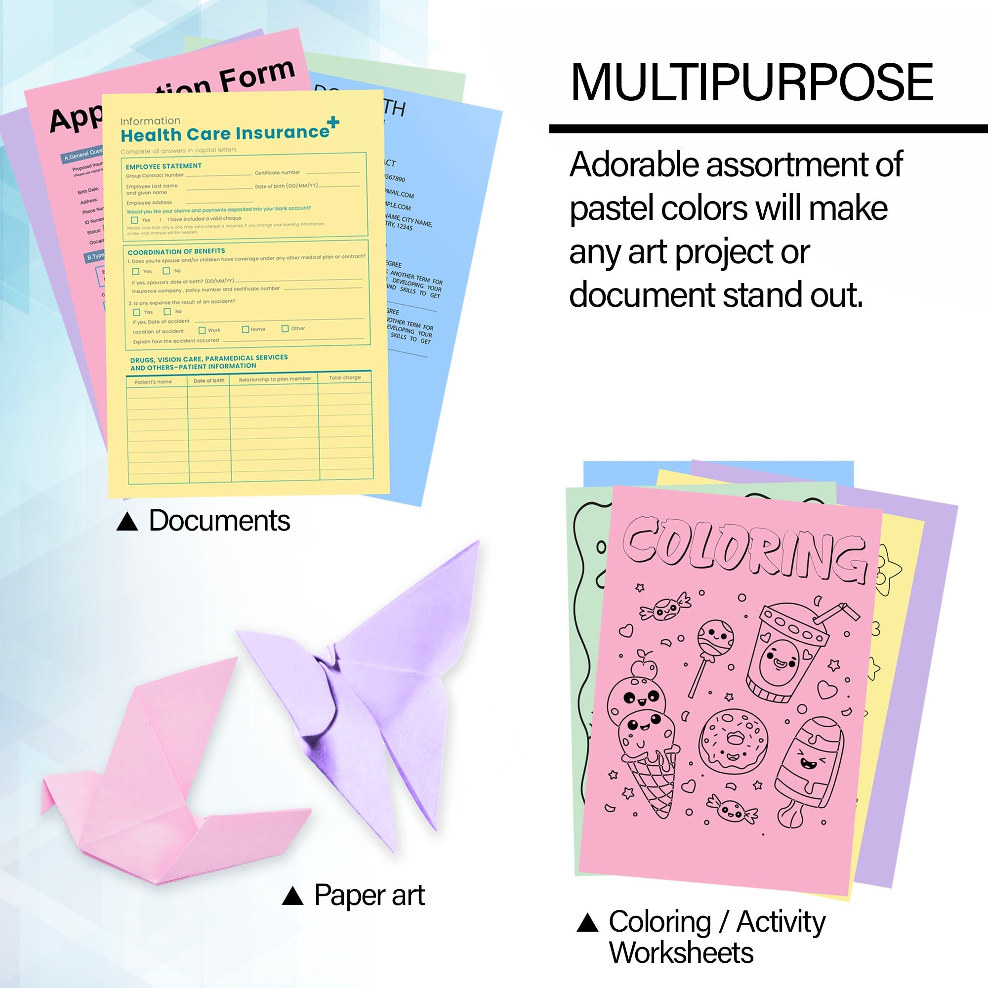 Pastel Color Multipurpose Paper (100 sheets/pack)