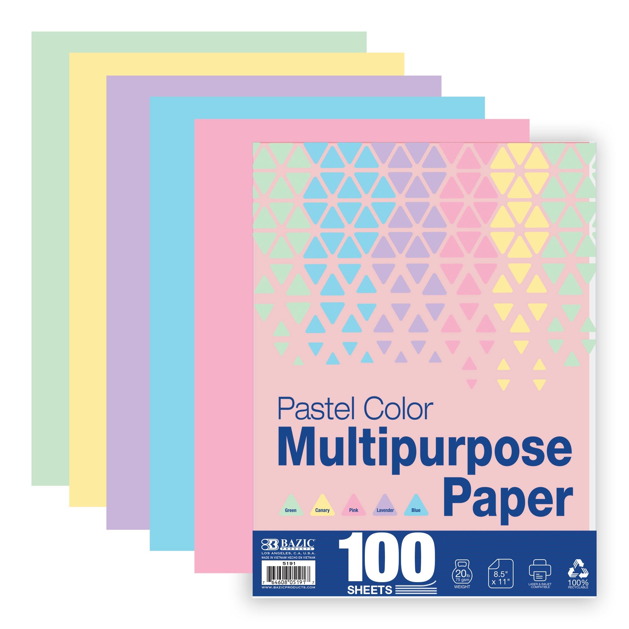 Pastel Color Multipurpose Paper (100 sheets/pack)