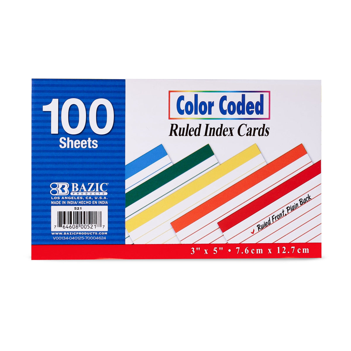 Craft County 7.5cm X 12.5cm Ruled Index Cards - 400 Cards (4 Packs) In Assorted Colors - View #5