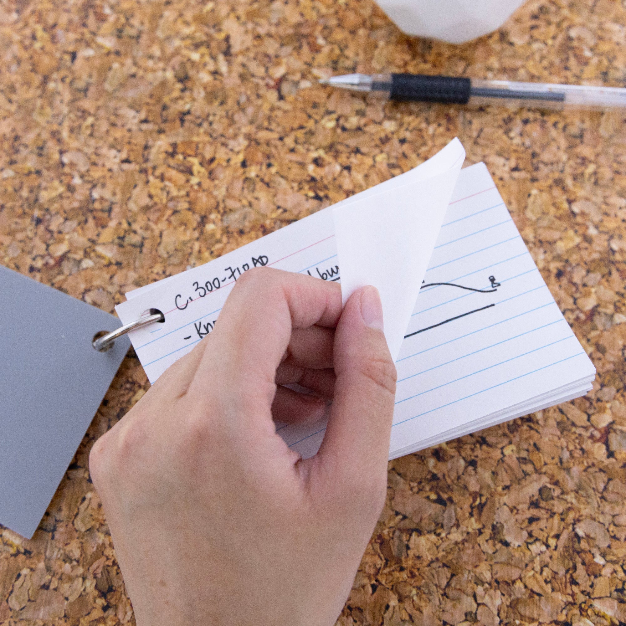 Ruled White Index Card Poly Cover w/ Ring 3" x 5" 100 Ct.
