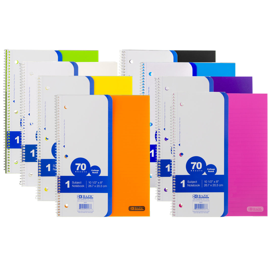 C/R 70 Ct. 1-Subject Poly Cover Spiral Notebook