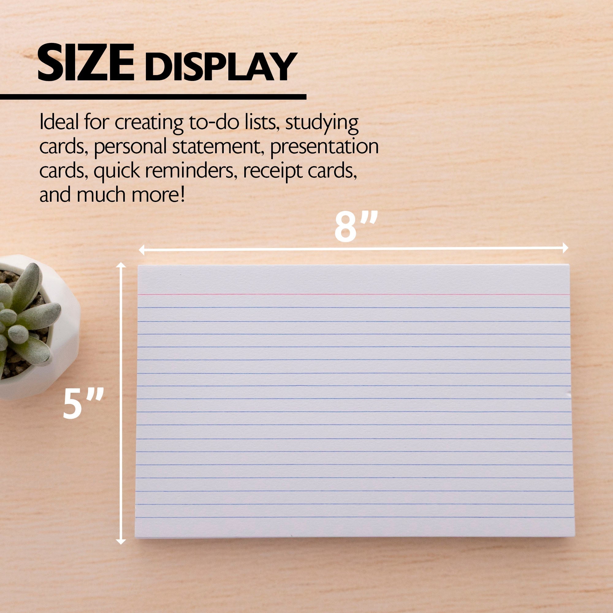 BAZIC 50 Ct. 5" X 8" Ruled White Index Card  BAZIC Products
