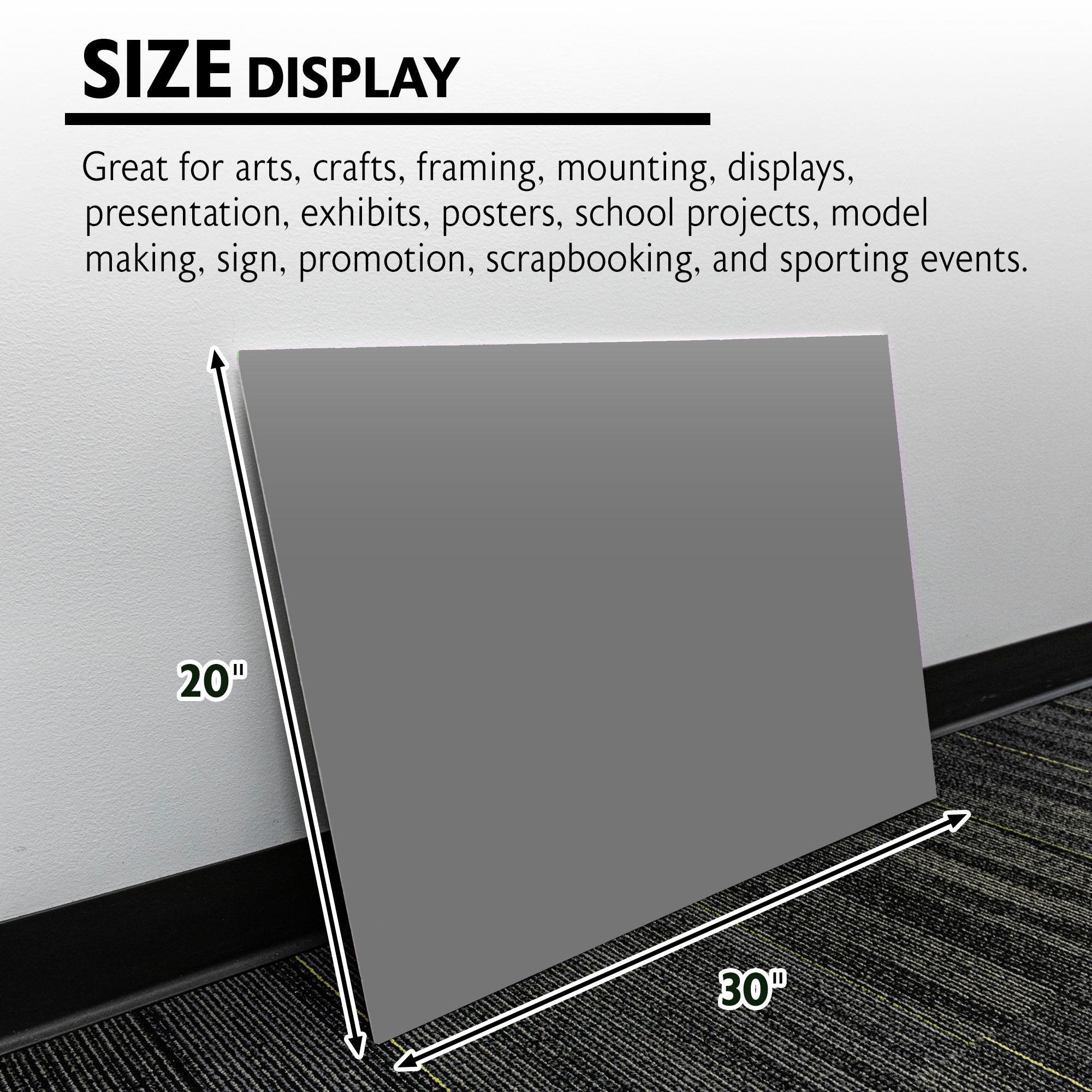 20" X 30" Slate Gray Foam Board (25 Unit/Case)
