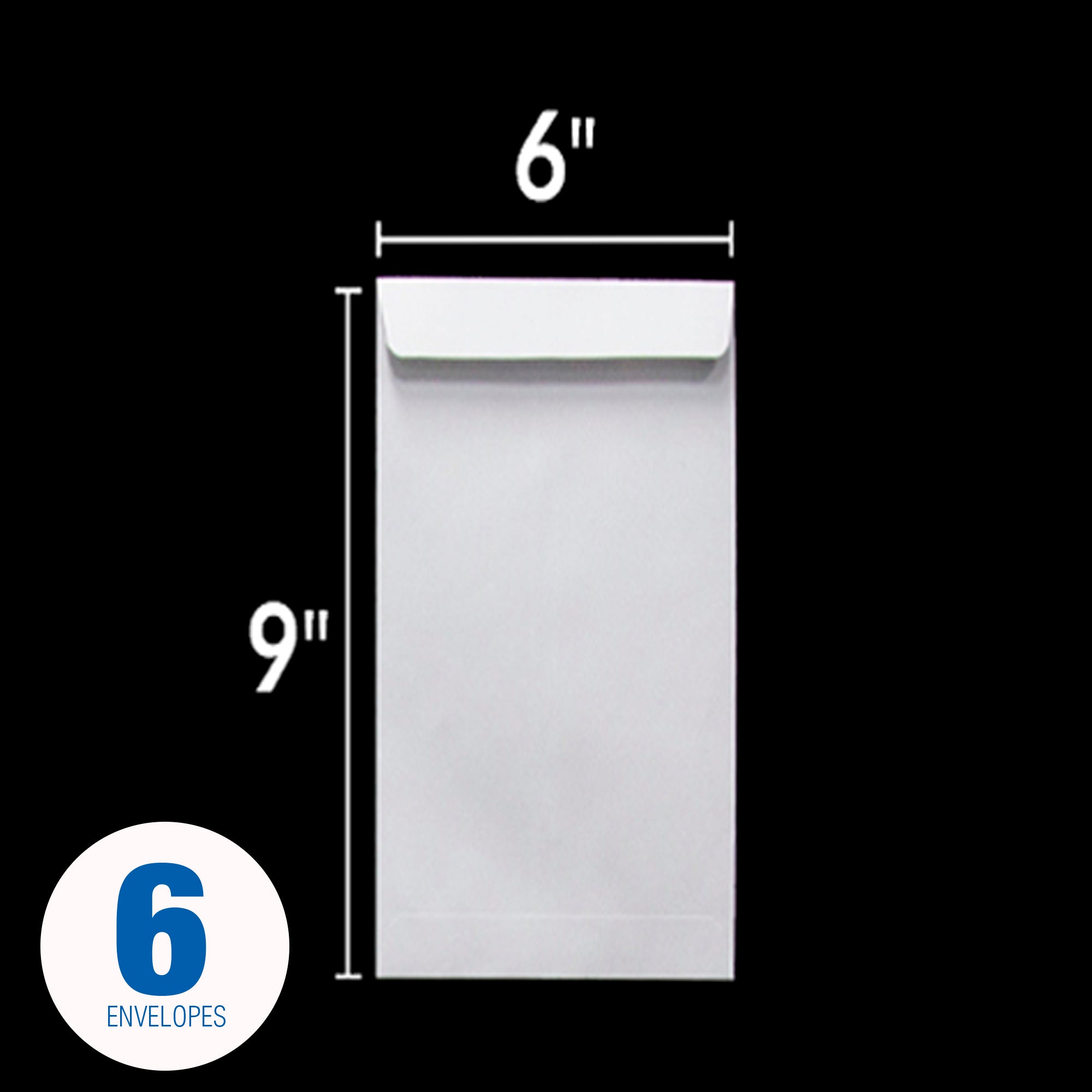 Self-Seal White Envelope 6" x 9" (6/Pack)