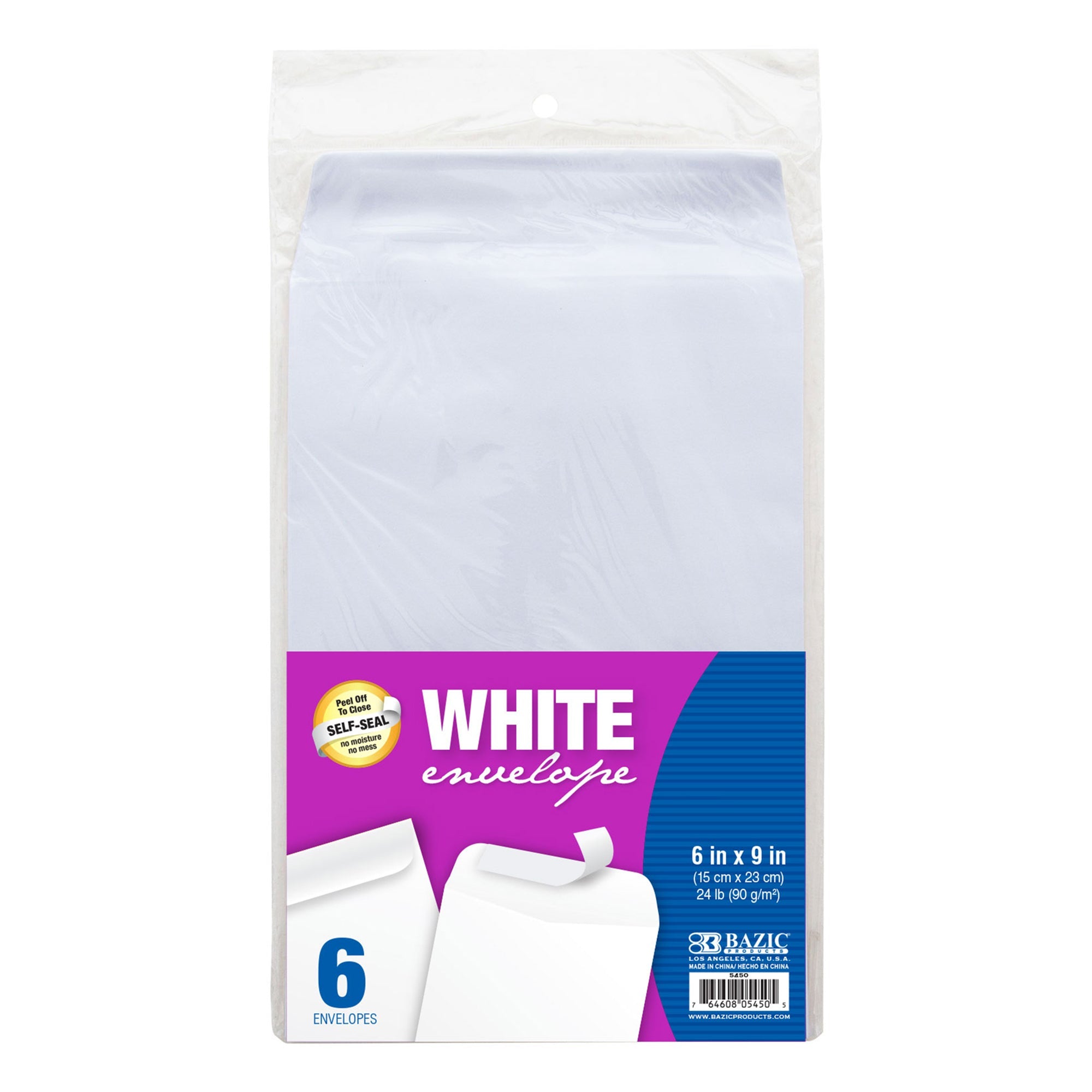 Self-Seal White Envelope 6" x 9" (6/Pack)