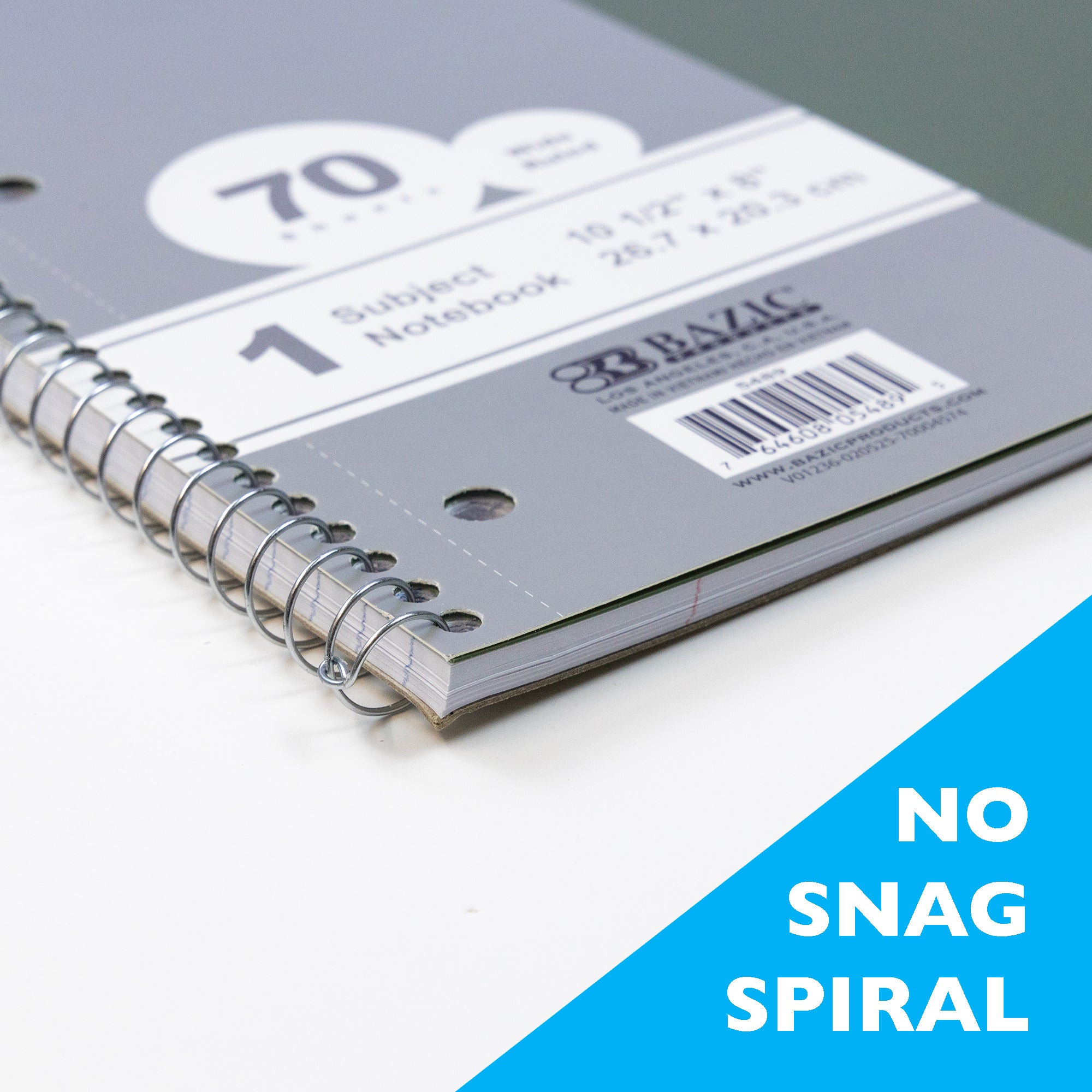 Notebook Spiral W/R 1-Subject Morandi Poly Cover 70 Ct.