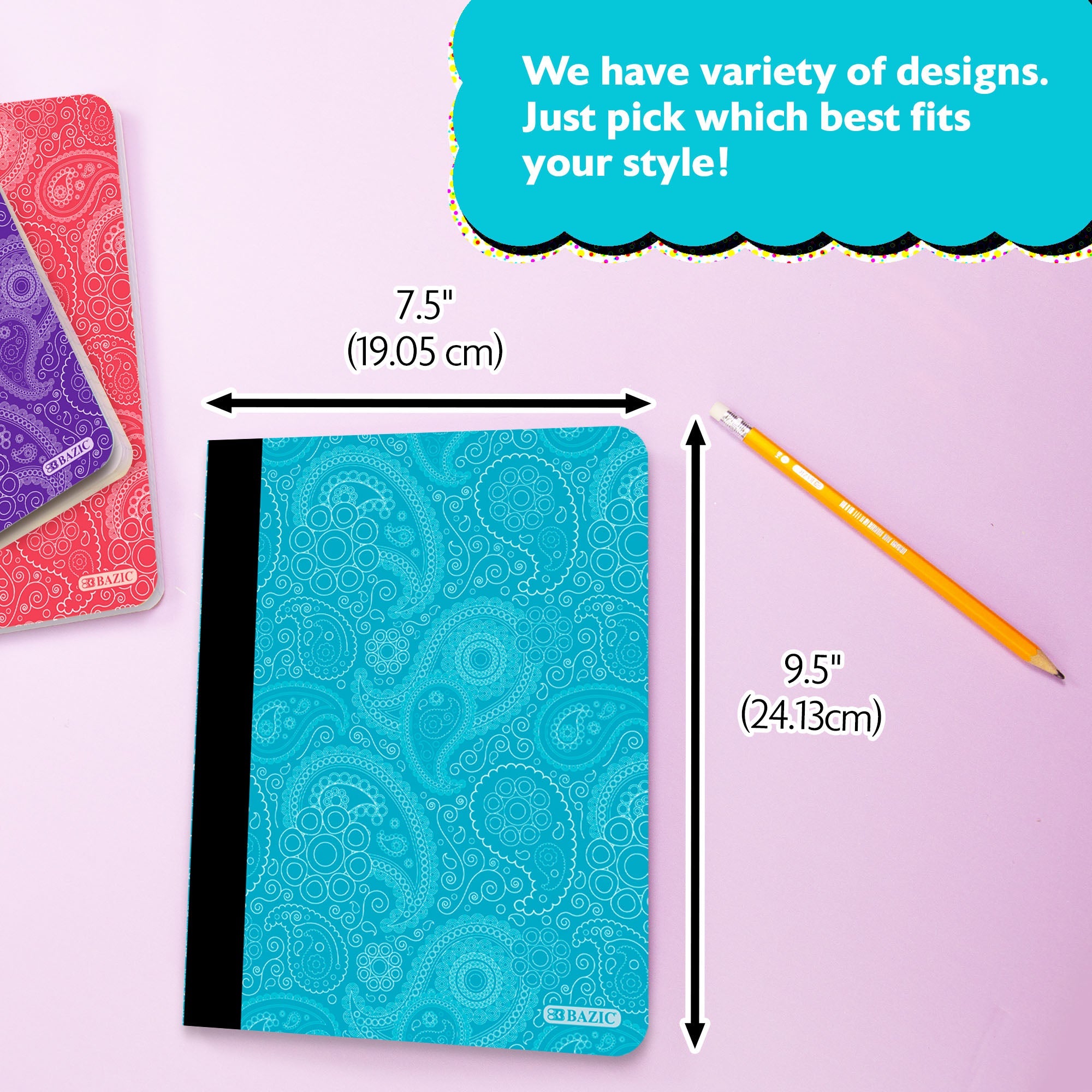 Composition Book C/R Paisley 100 Ct.