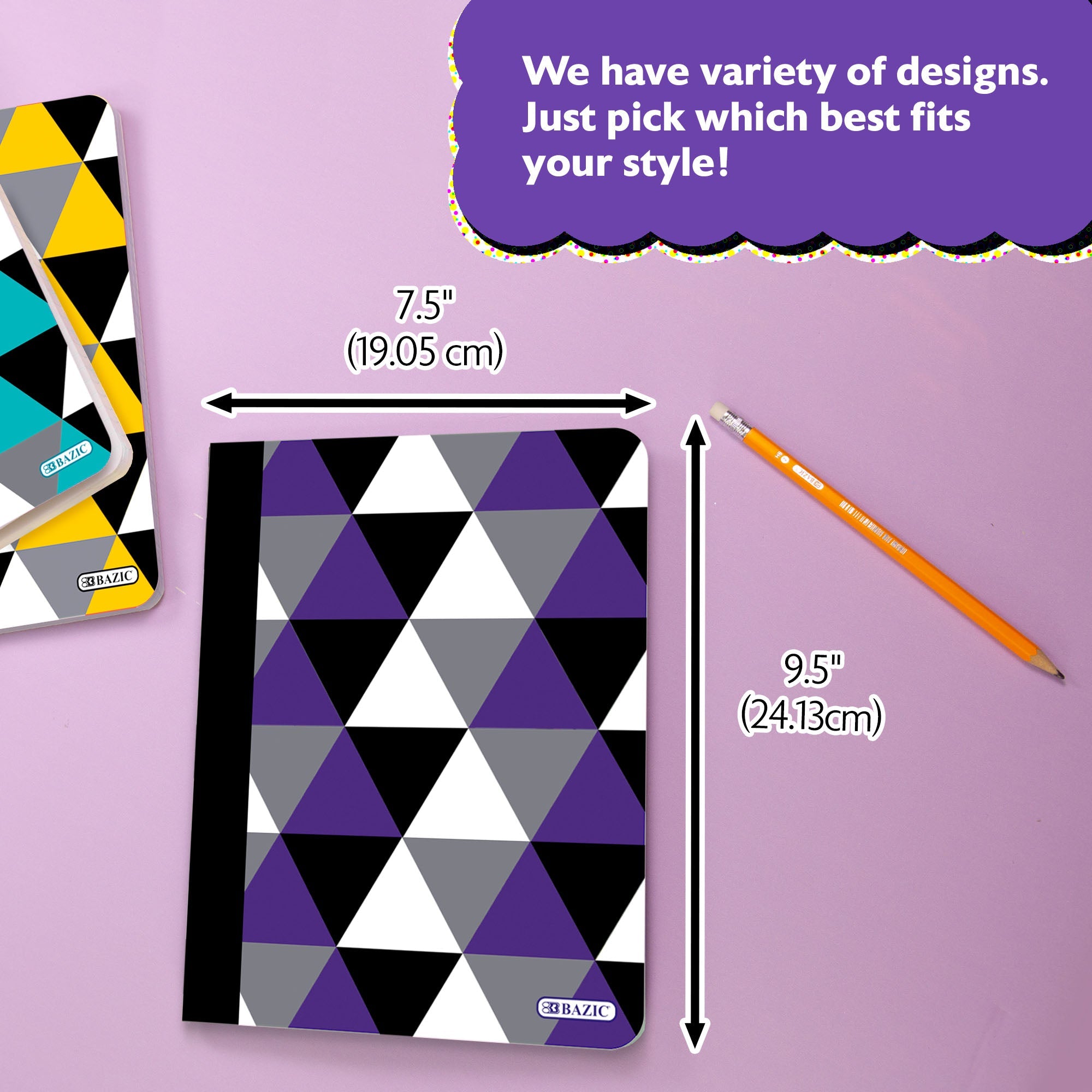 Composition Book C/R Geometric 100 Ct.