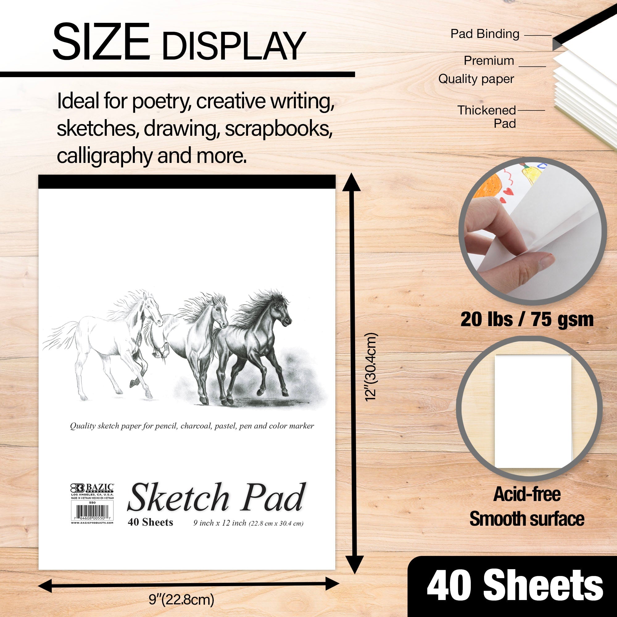Sketch Pad 9"X 12"(40 Ct.)