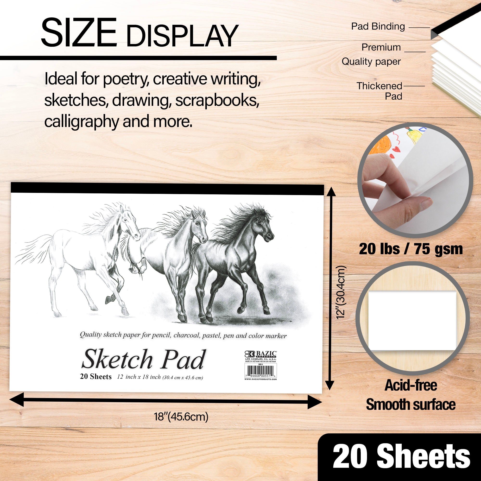 Sketch Pad 18"X 12"(20 Ct.)