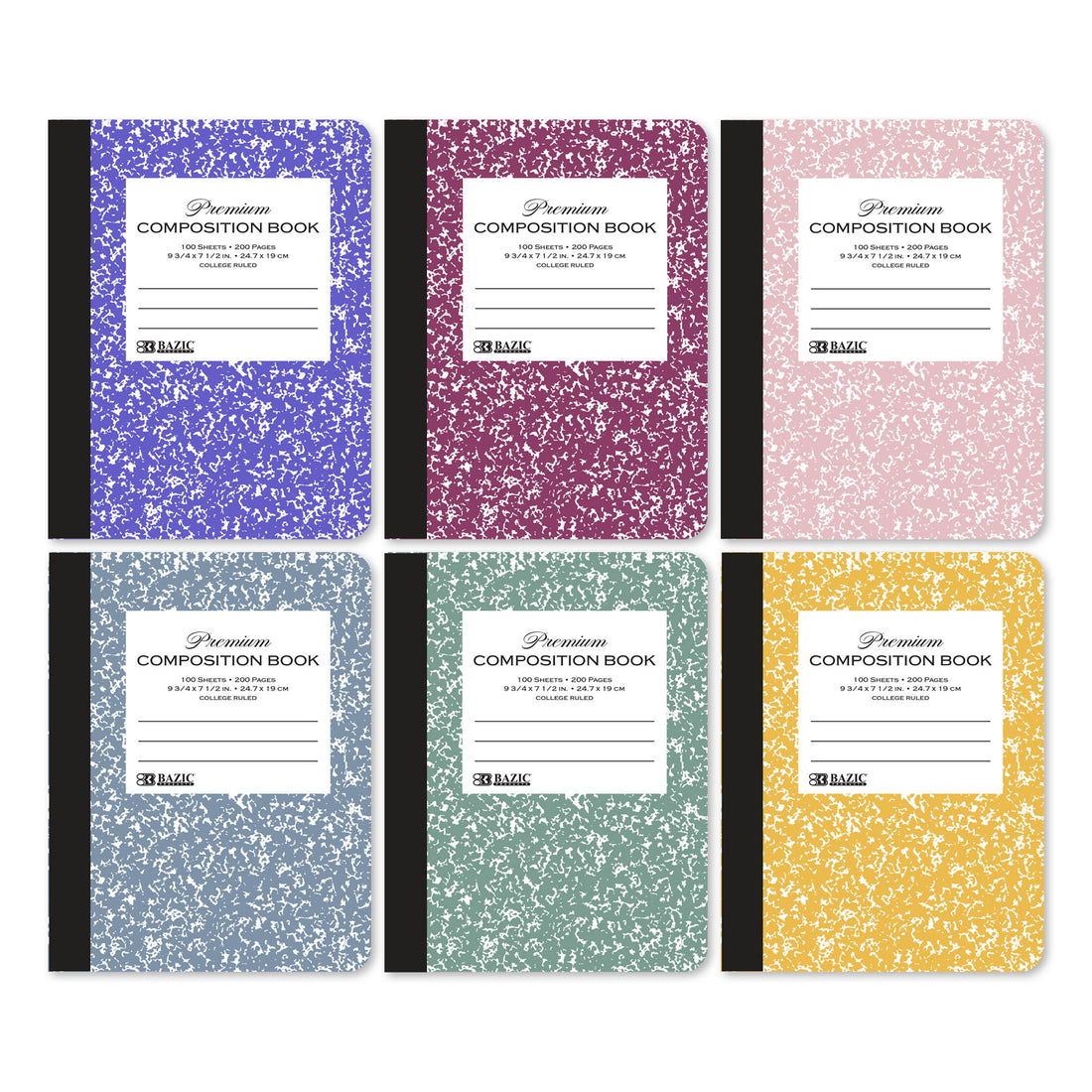 C/R 100 Ct. Premium Morandi Color Marble Composition Book
