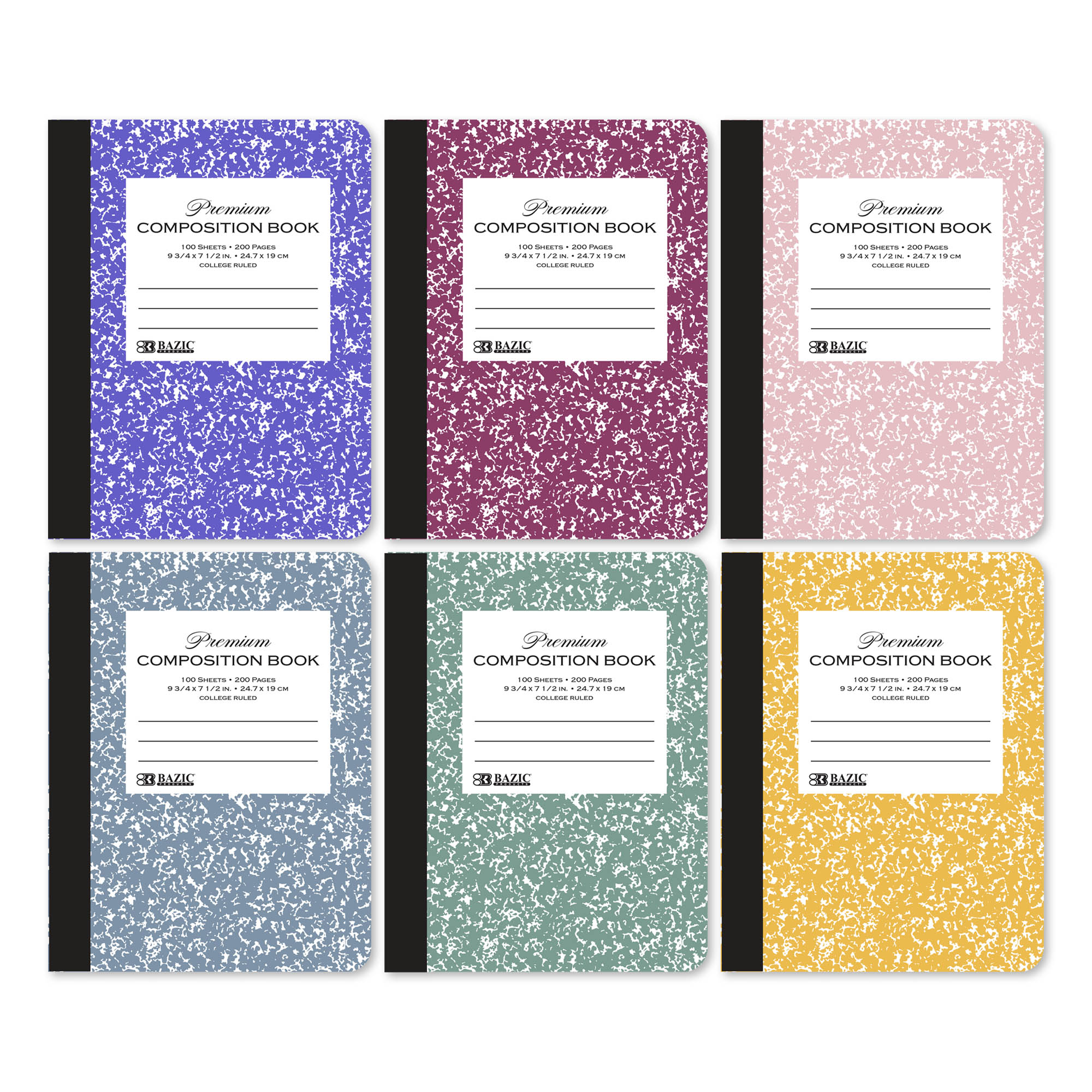 C/R 100 Ct. Premium Morandi Color Marble Composition Book