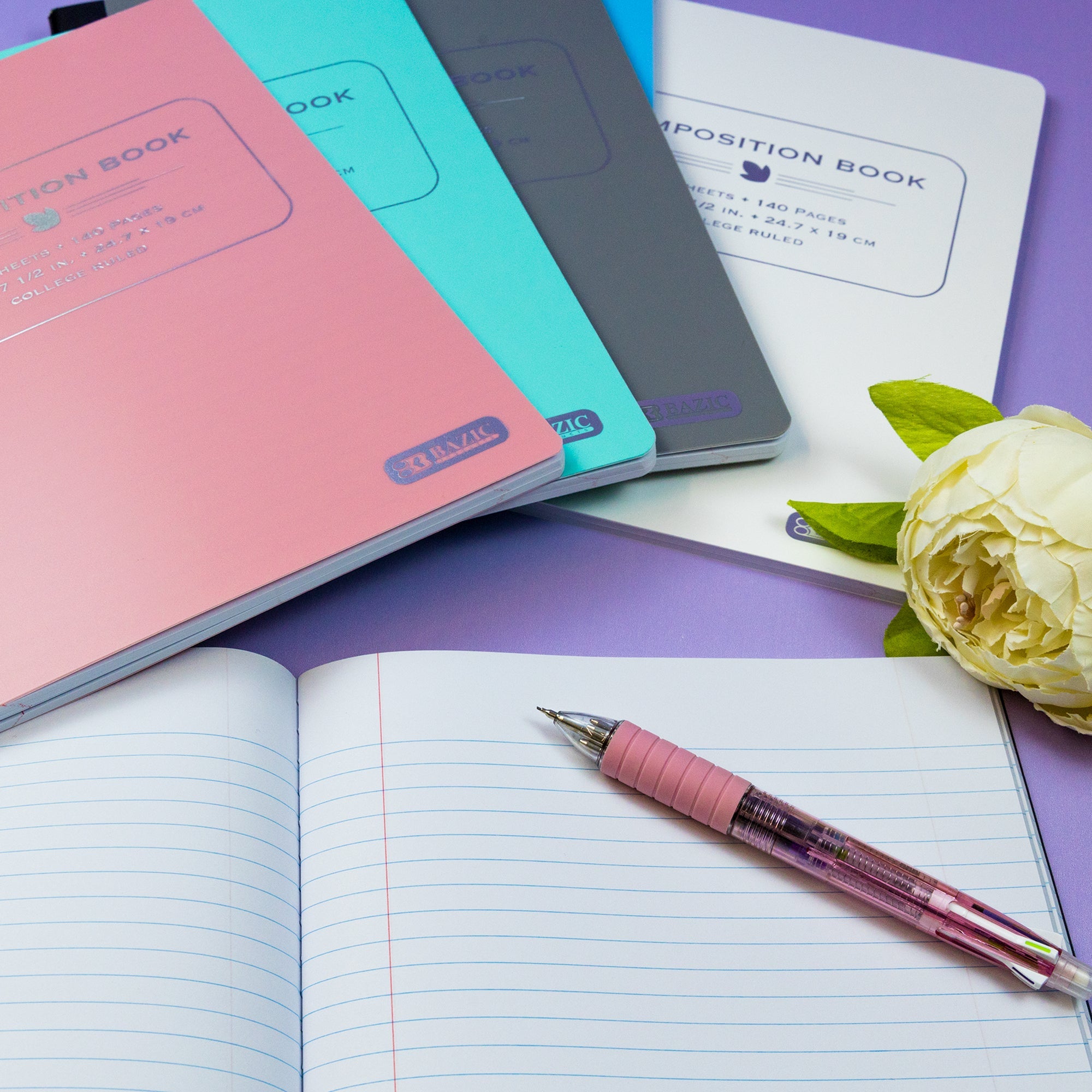 Composition Book C/R Pastel Poly Cover 70 Ct.