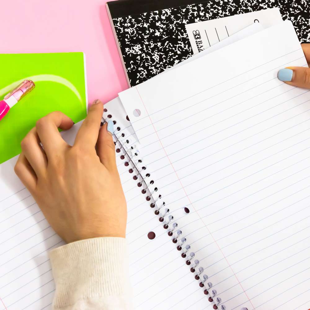 Notebook Spiral Red W/R 1-Subject 70 Ct.