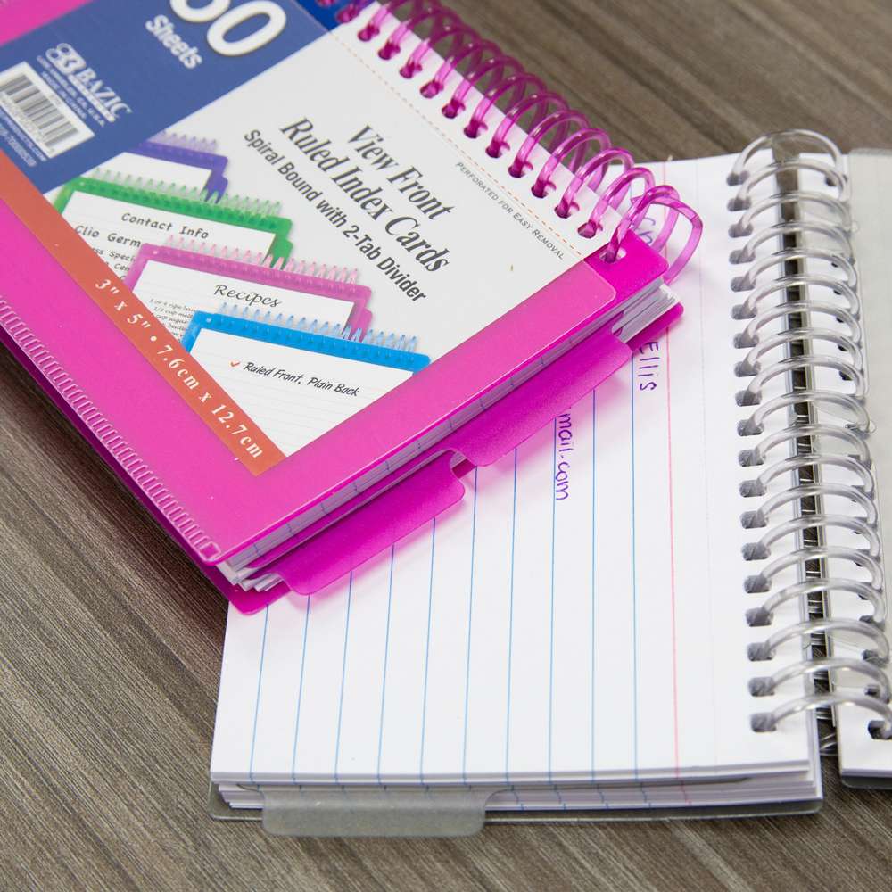 View Poly Ruled Index Card w/ Divider 3" x 5" 50 Ct.