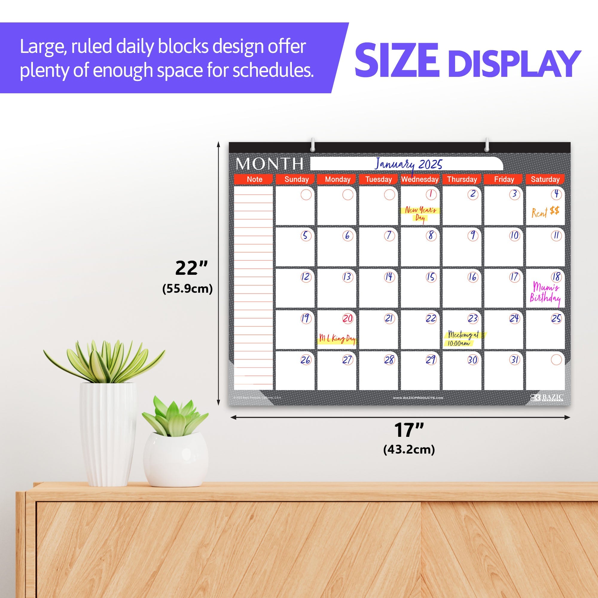 17" X 22" Undated 12-Month Desk Pad Calendar