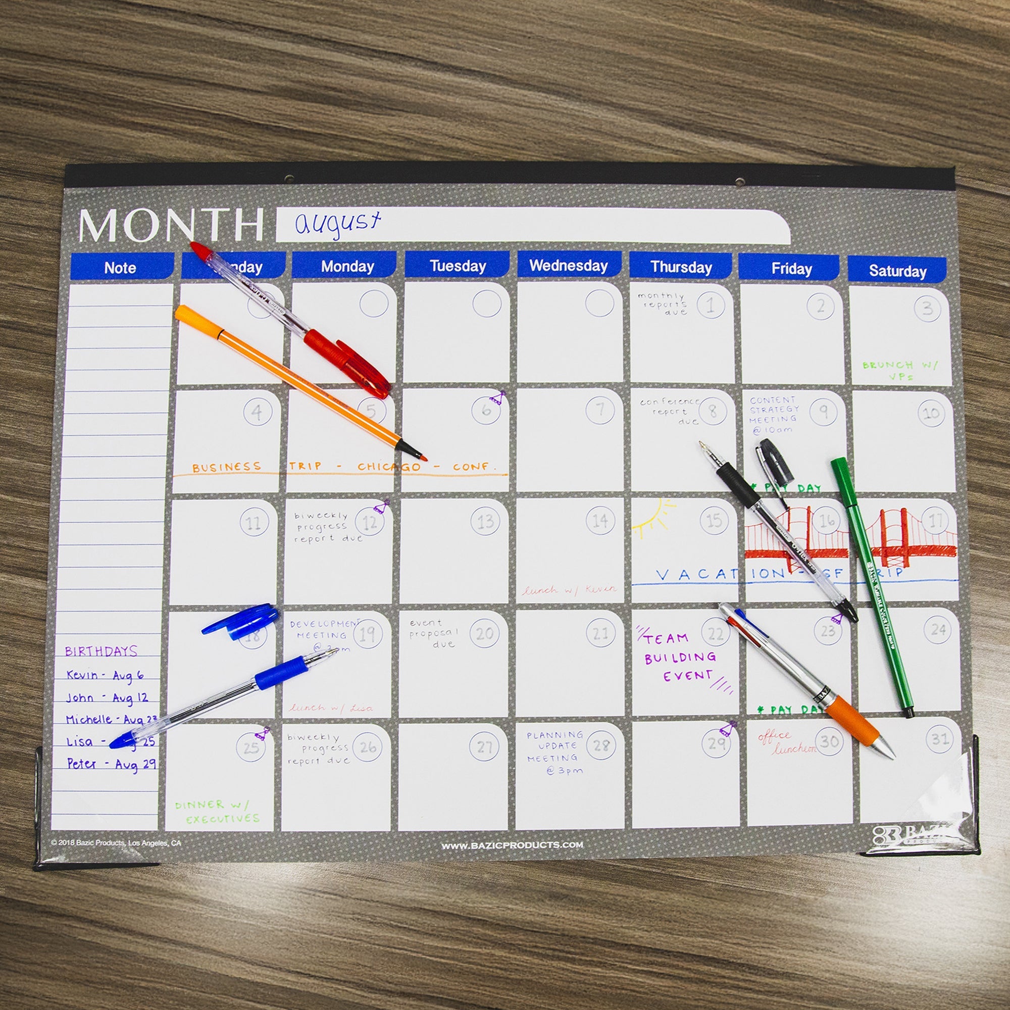 17" X 22" Undated 12-Month Desk Pad Calendar