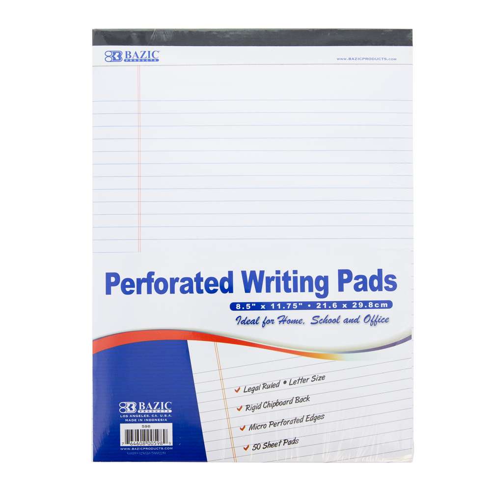 BAZIC White Junior Legal Pads - 5 X 8 Inches, 50 Sheets Each, 3 Pack - View #6