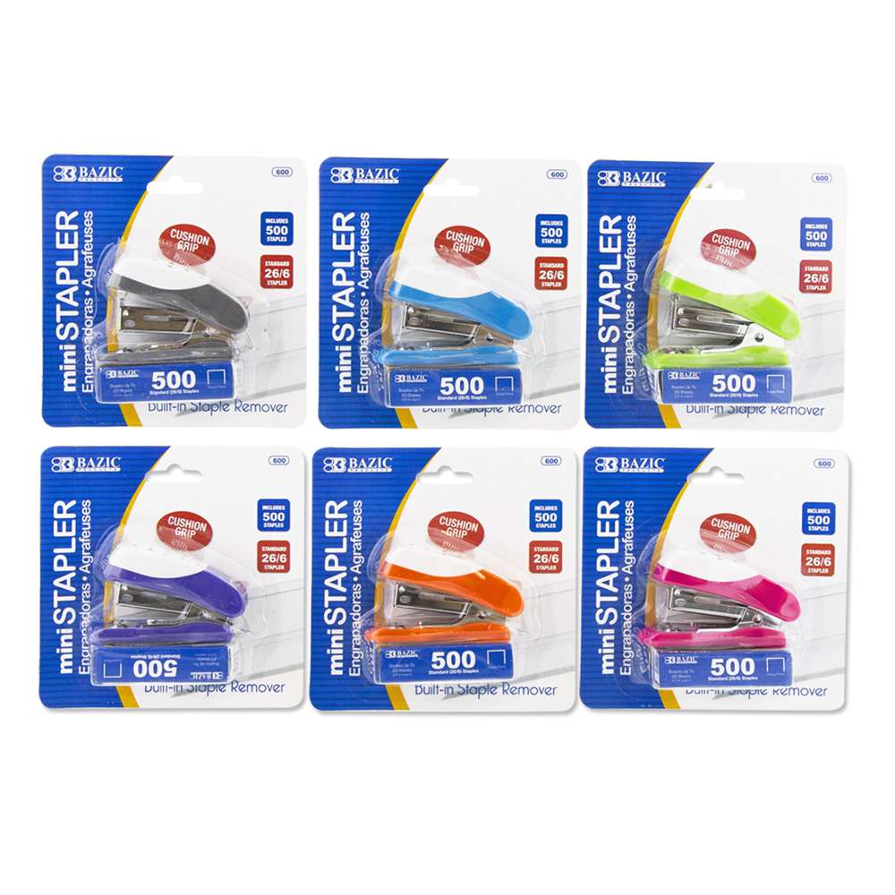 Mini Standard Cushion Grip Stapler (26/6) w/ 500 Ct. Staples