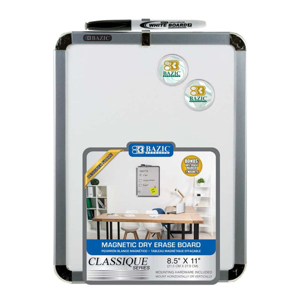 8.5" X 11" CLASSIQUE Magnetic Dry Erase Board w/ Marker & 2 Magnets