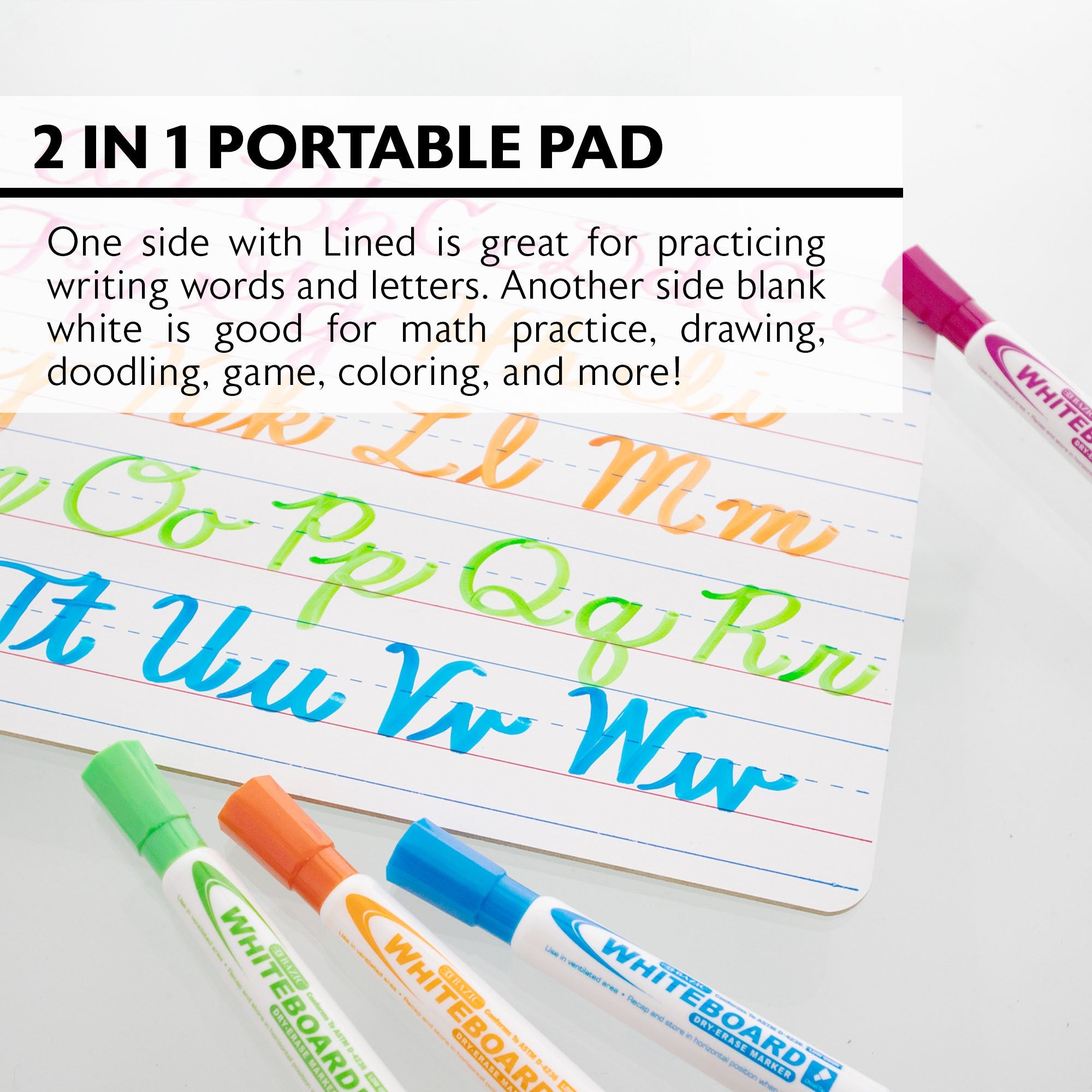 Double Sided Dry Erase Lap Board 9" X 12"